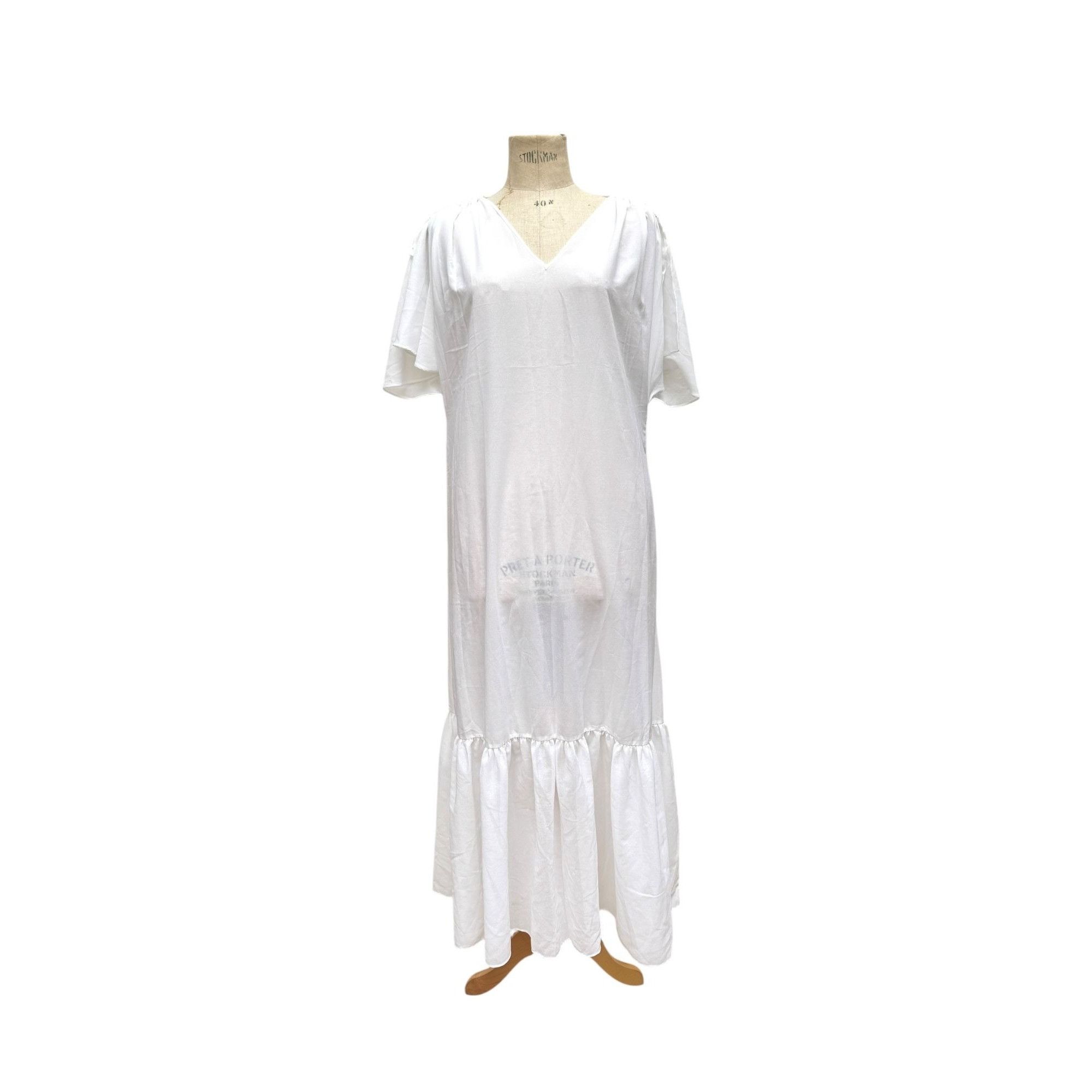Yves Saint Laurent 1980s Vintage White Maxi Dress Size L / US 10 / IT 46 - 1 Thumbnail
