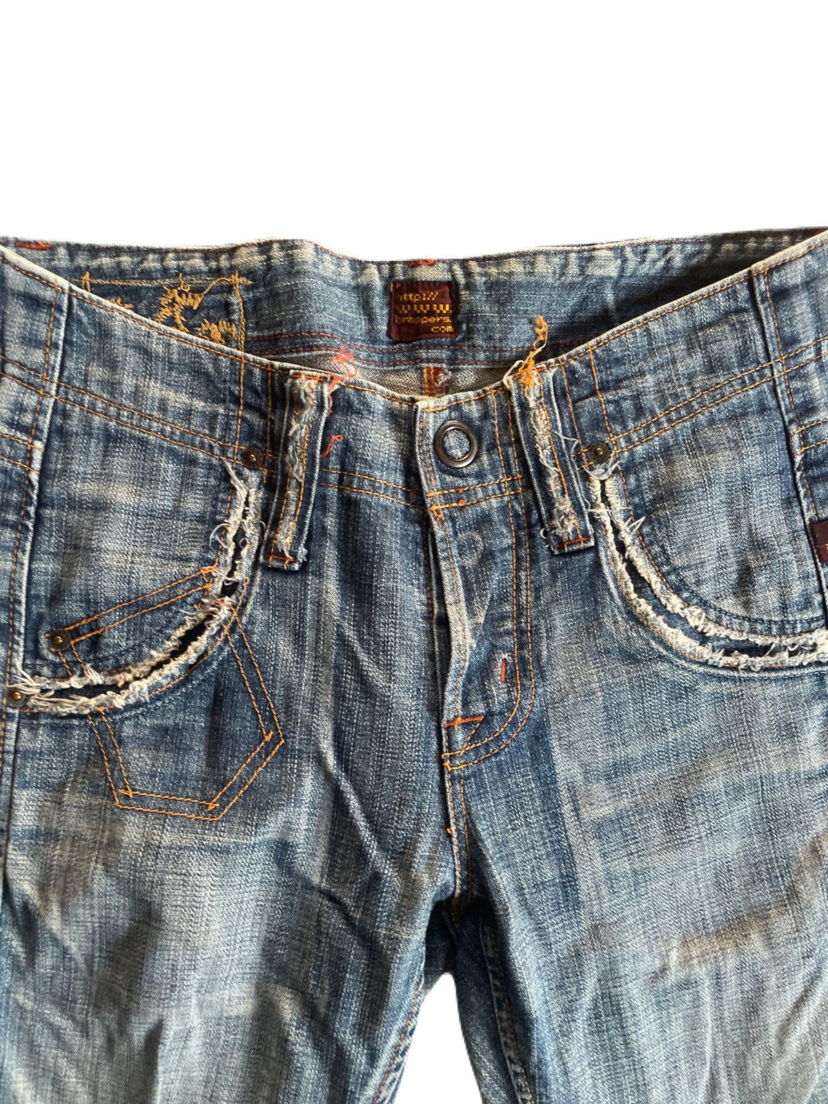 If Six Was Nine 2000s Japanese archive Distressed Jeans Y2K Gyaruo Size US 31 - 5 Thumbnail