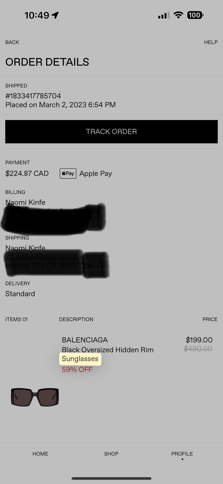 Balenciaga Balenciaga - Black Oversized Hidden Rim Size ONE SIZE - 8 Thumbnail