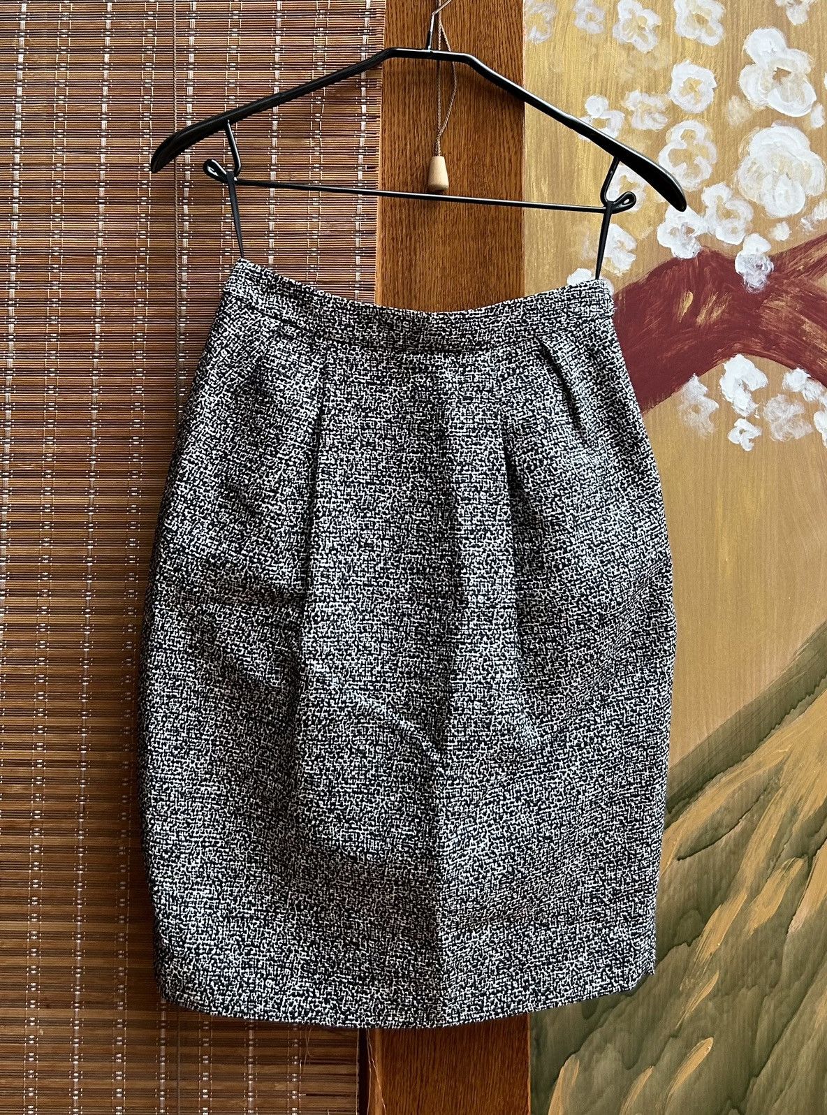 Vintage Yves Saint Laurent Silk Boucle Knit Mini Skirt