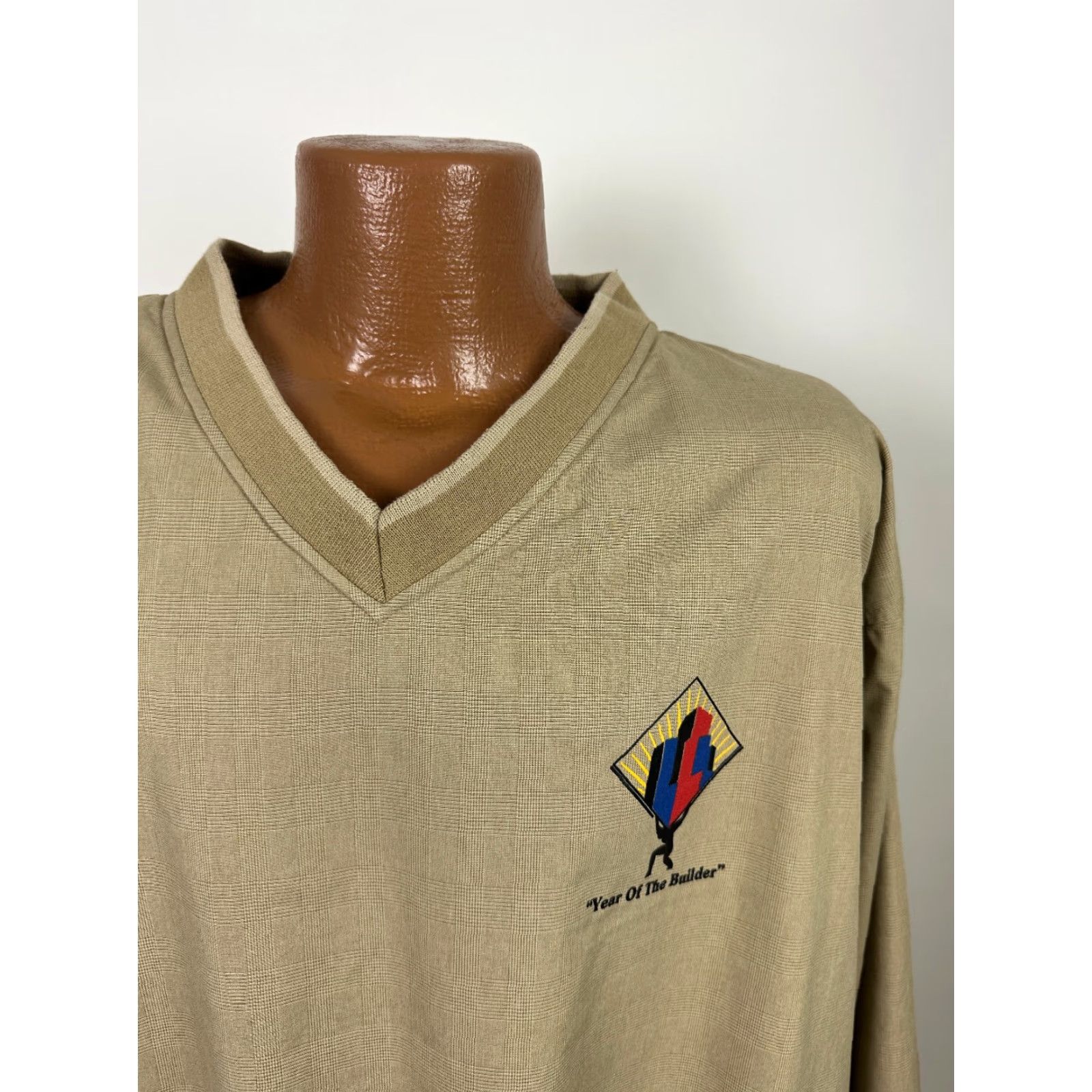 Vintage VINTAGE Outer Banks Golf Windbreaker Pullover Jacket XL Beige Lined Oversized Pockets Year of the Builder Mens Size US XL / EU 56 / 4 - 4 Thumbnail