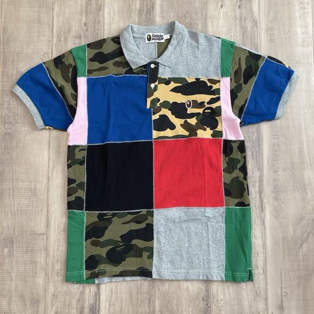 Bape BAPE CAMO Patchwork Polo Shirt a bathing ape Size US L / EU 52-54 / 3 - 1 Thumbnail
