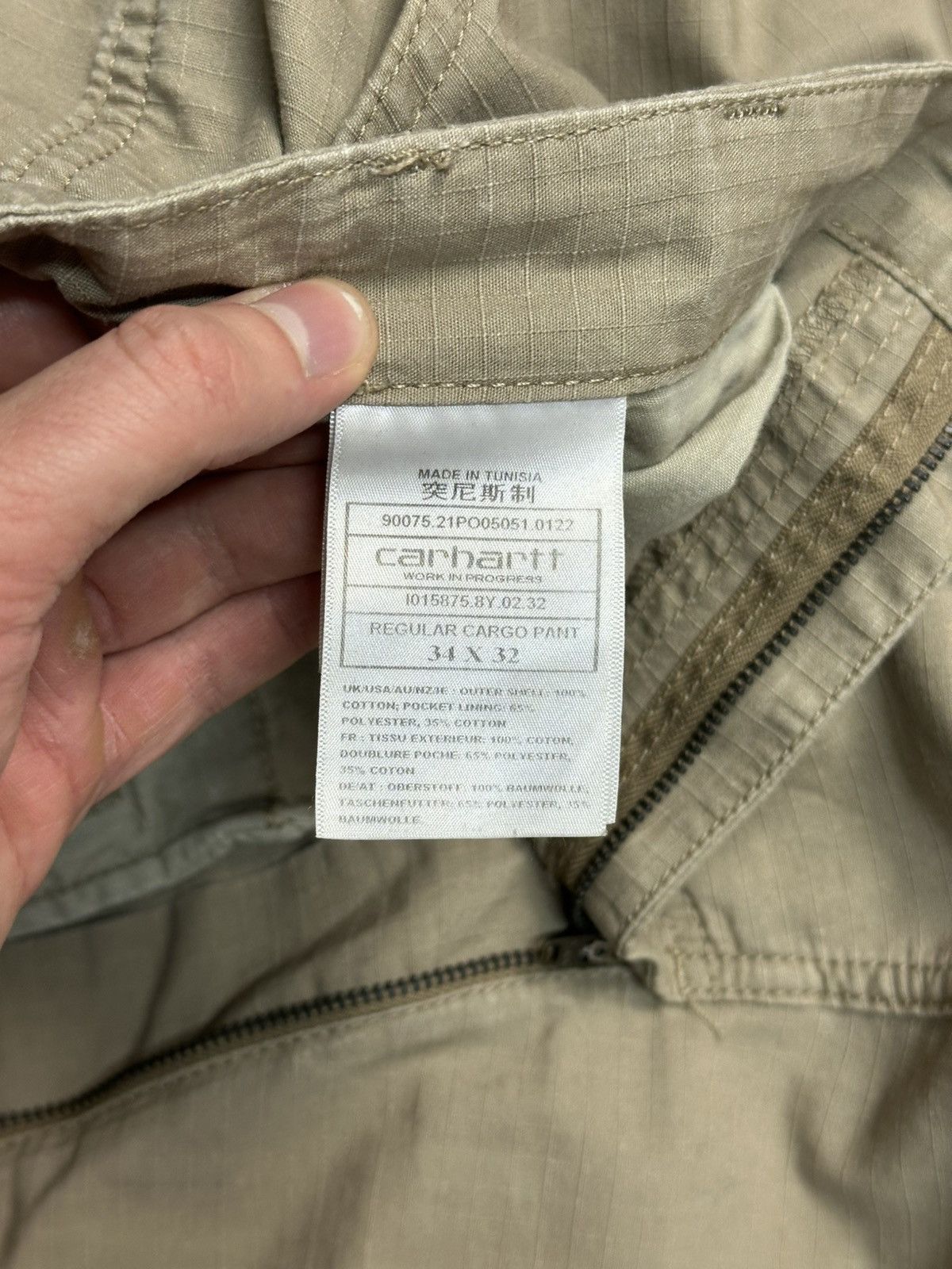 Carhartt × Vintage Vintage Carhartt Cargo Pants Beige Y2K Ripstop Archival Size US 34 / EU 50 - 11 Thumbnail