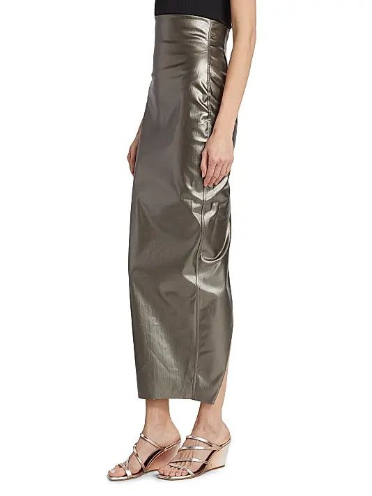 Rick Owens o1y0126 Denim Maxi Skirt in Silver Size 26" / US 2 / IT 38 - 3 Thumbnail
