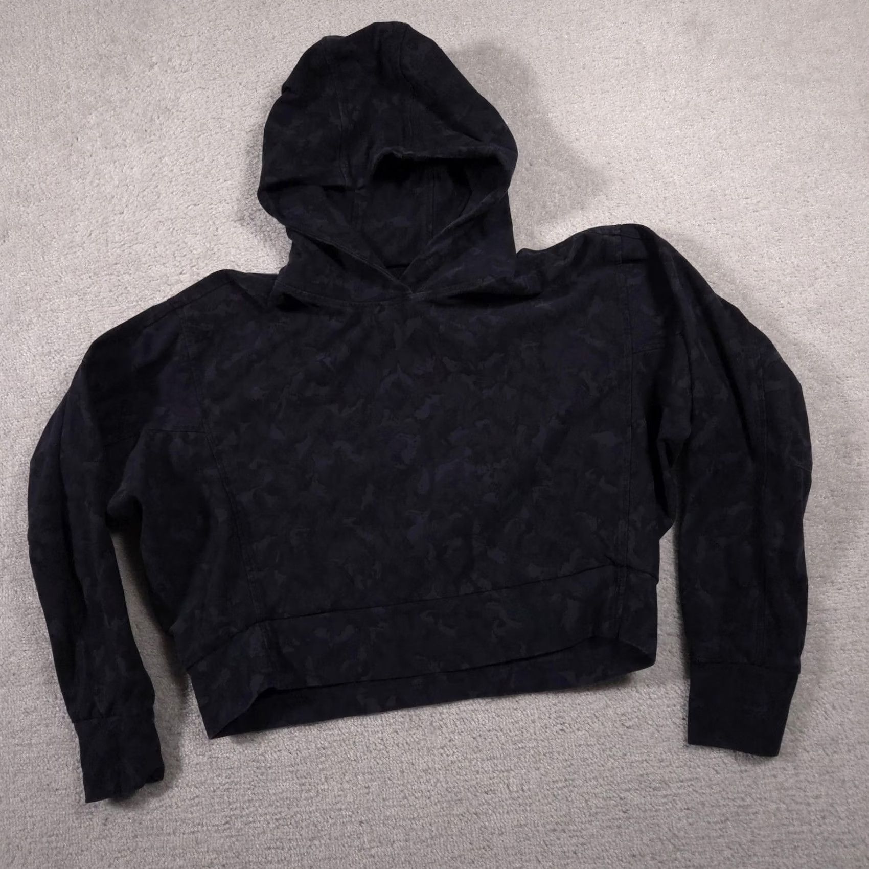Athleta Athleta Hoodie Womens M Blue Camouflage Cropped Pullover Long Sleeve Sweatshirt Size M / US 6-8 / IT 42-44 - 2 Thumbnail