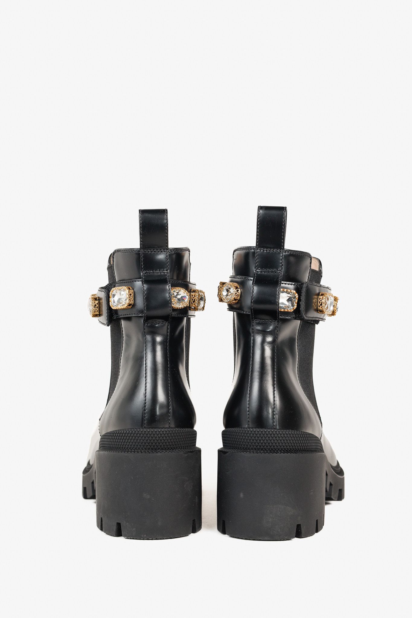 Gucci Gucci Trip Crystal-Embellished Block Heel Chelsea Boots Size US 8 / IT 38 - 3 Thumbnail