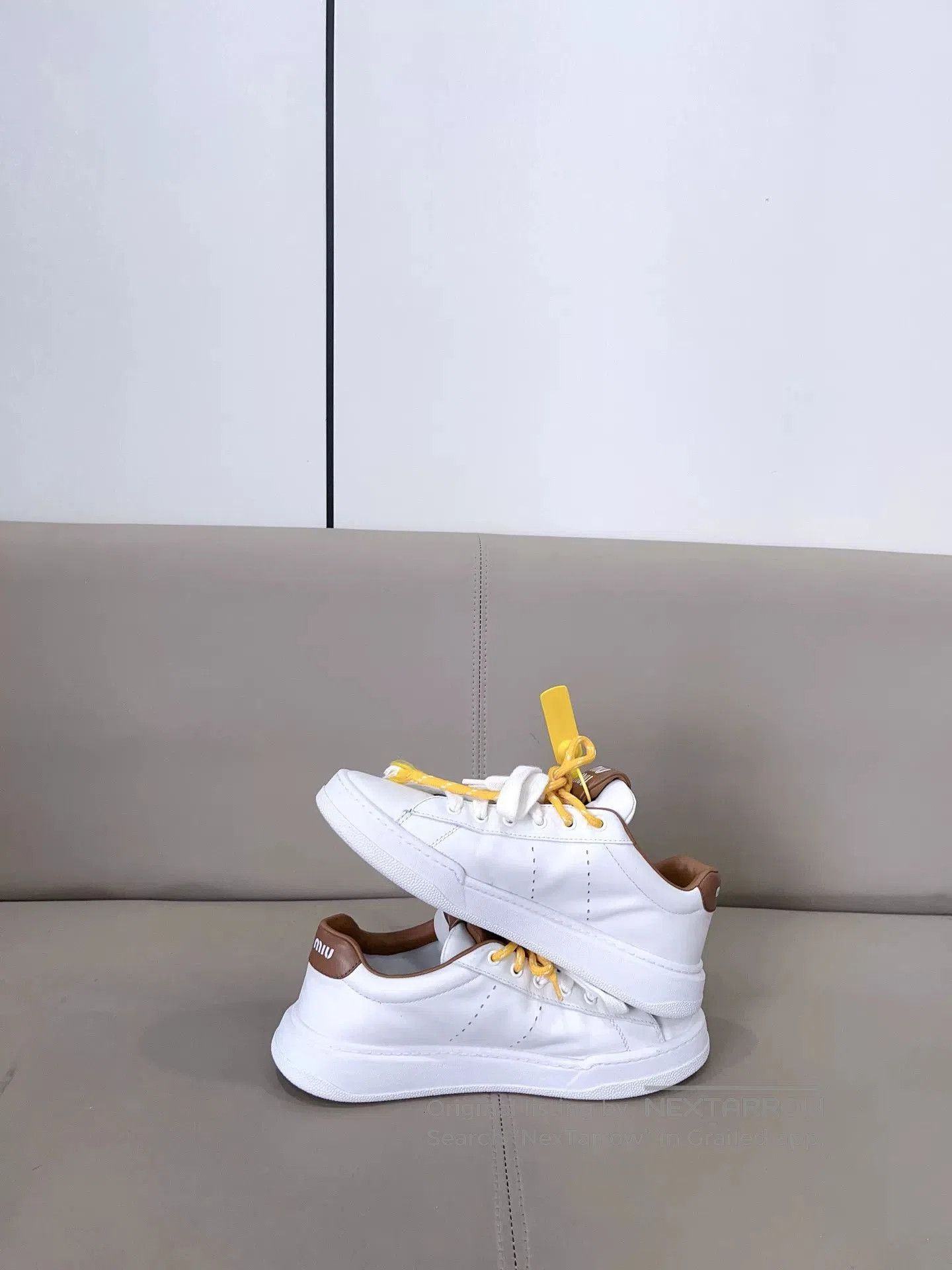 Miu Miu Miu Miu White Brown Sneakers. Size US 9.5 / IT 39.5 - 7 Thumbnail