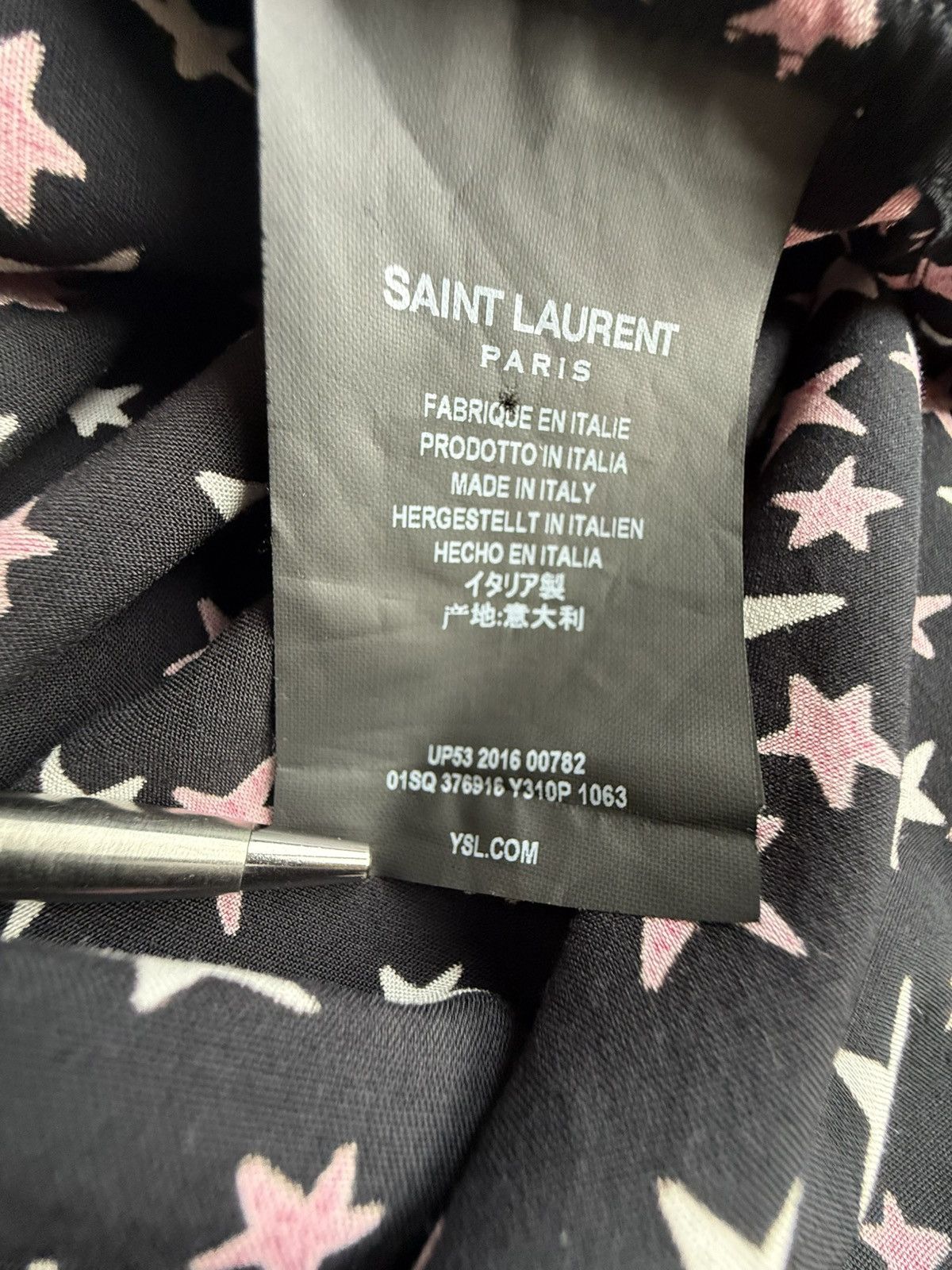 Saint Laurent Paris FW16 Saint Laurent star shirt black pink white Hedi Slimane Size US L / EU 52-54 / 3 - 20 Thumbnail