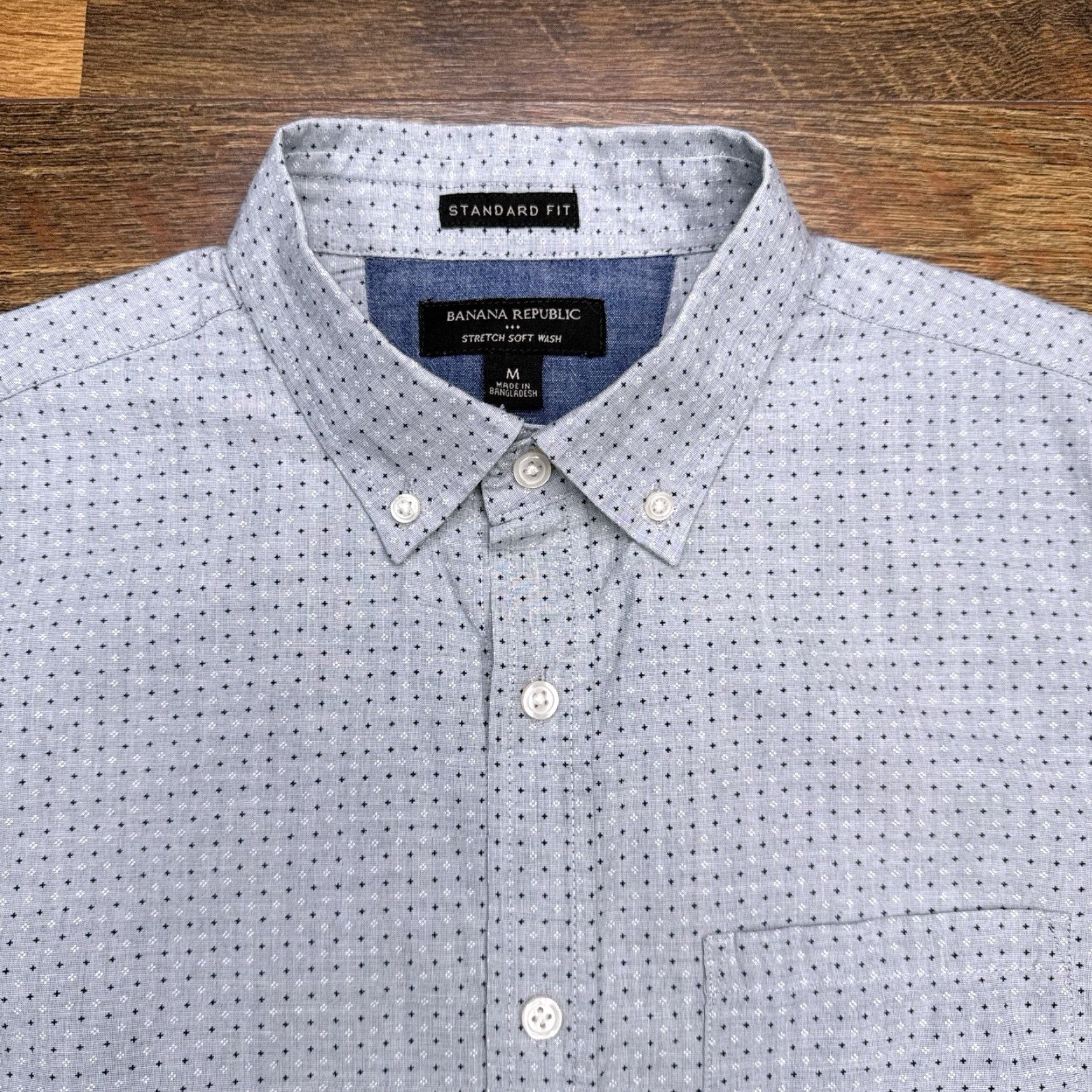 Banana Republic Banana Republic Shirt Mens M Green Button Up Stretch Soft Wash Geometric Knit Cotton Button-Down Collar Pockets Casual Workwear Regular Vintage No N/A Size US M / EU 48-50 / 2 - 2 Thumbnail