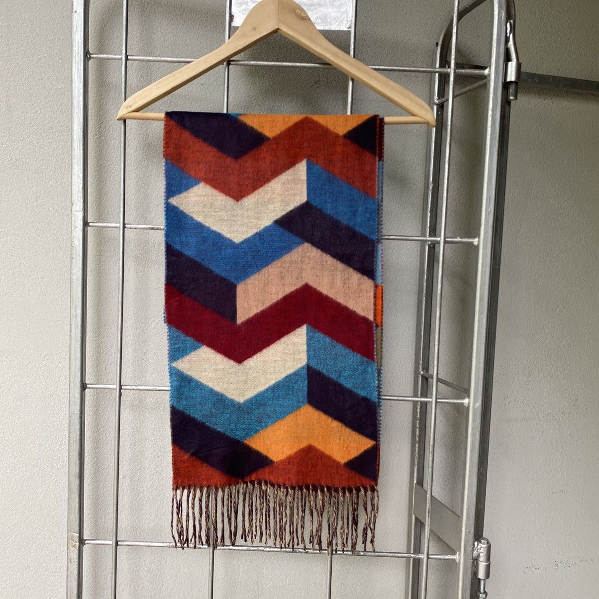Designer Knit noueltier Colorful Chevron Wool Scarf Size ONE SIZE - 18 Thumbnail