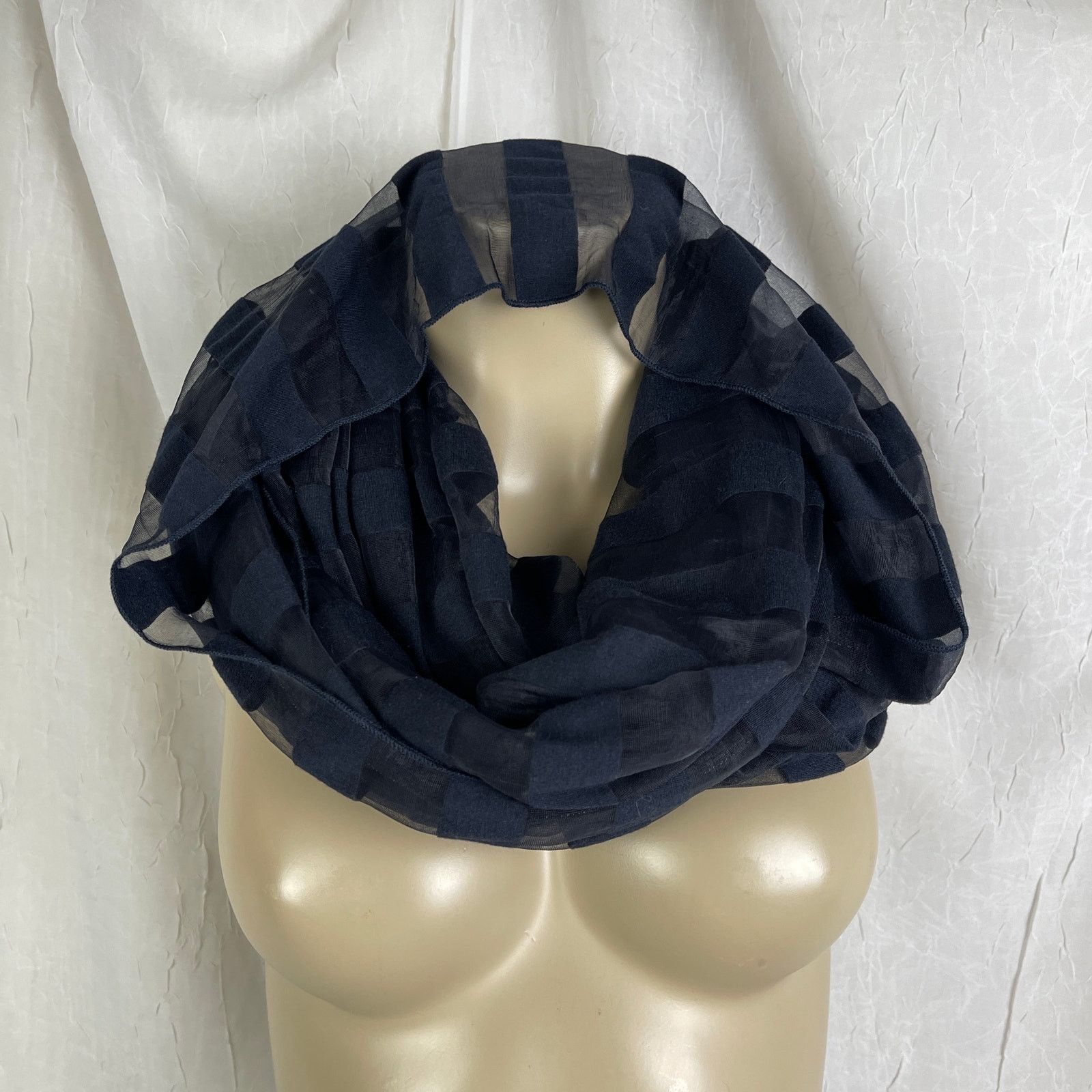 Steve Madden Steve Madden Sheer Striped Infinity Scarf Semi-Sheer Snood Size ONE SIZE - 15 Thumbnail