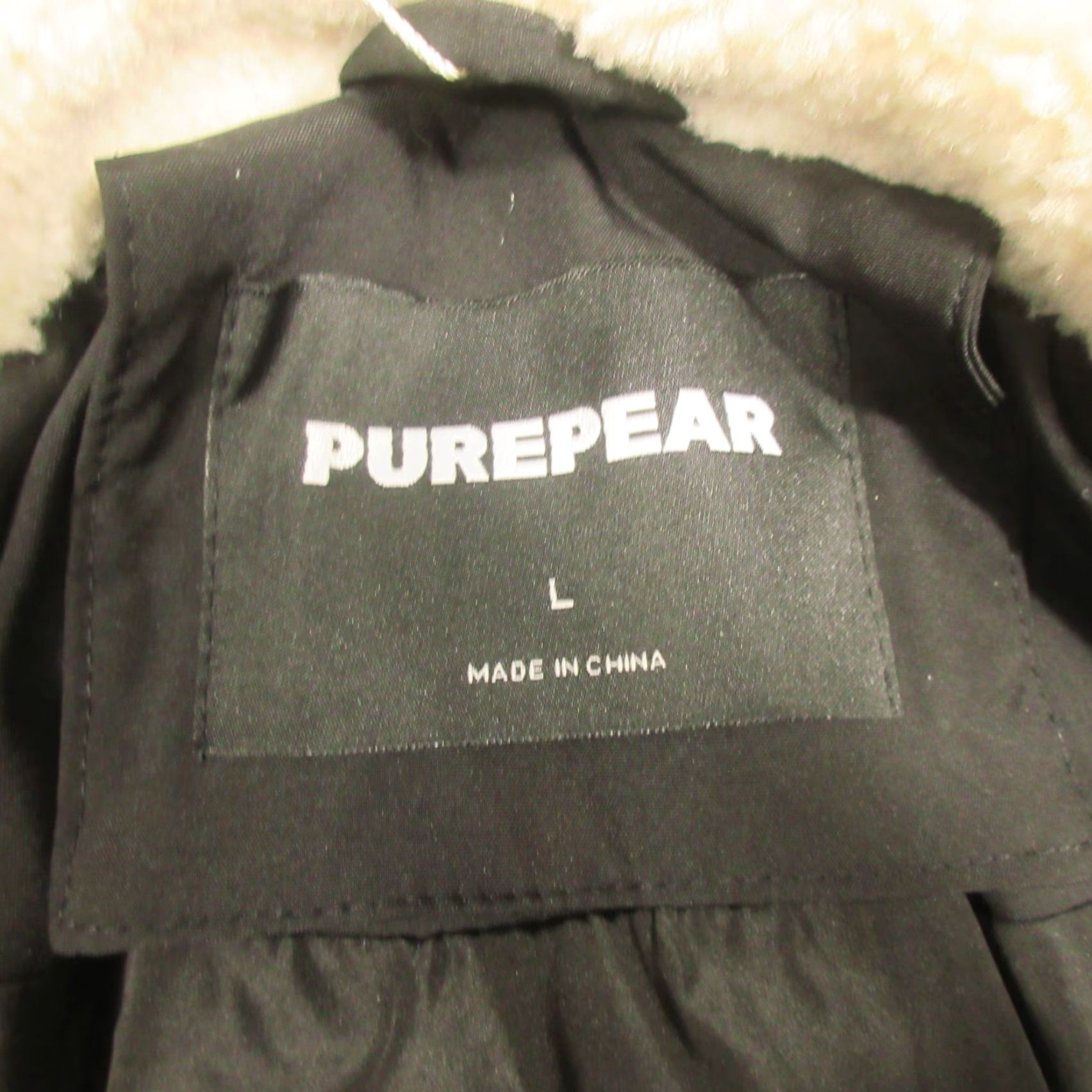 Vintage Purepear Cropped Down Jacket Large Womens Black Sherpa Collar Stand Up Neck NEW Size L / US 10 / IT 46 - 4 Thumbnail