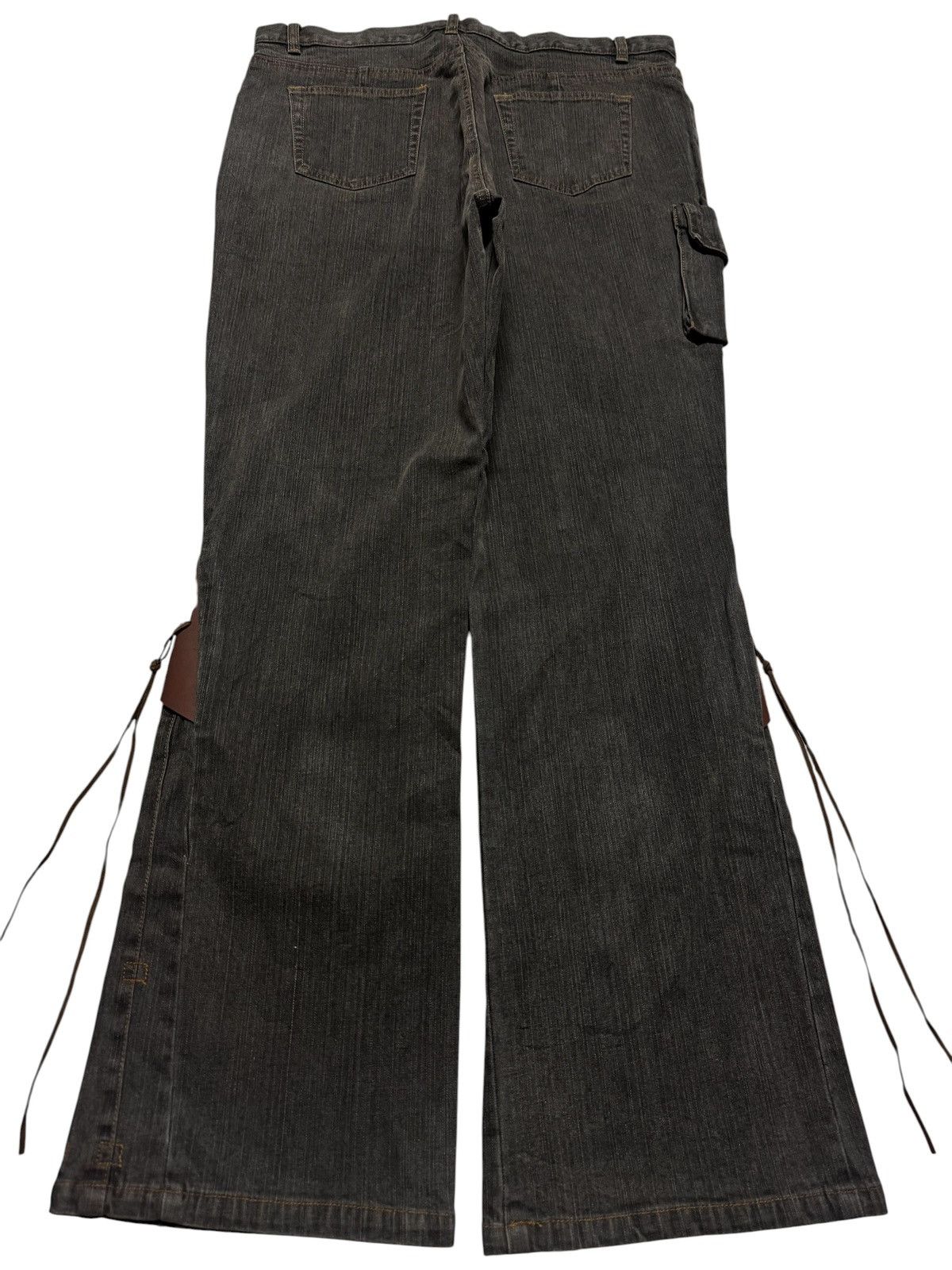 Tornado Mart FLARED VINTAGE LIVE CLAIRE RARE LACE-UP SPLIT LEATHER JEANS Size US 32 / EU 48 - 12 Thumbnail