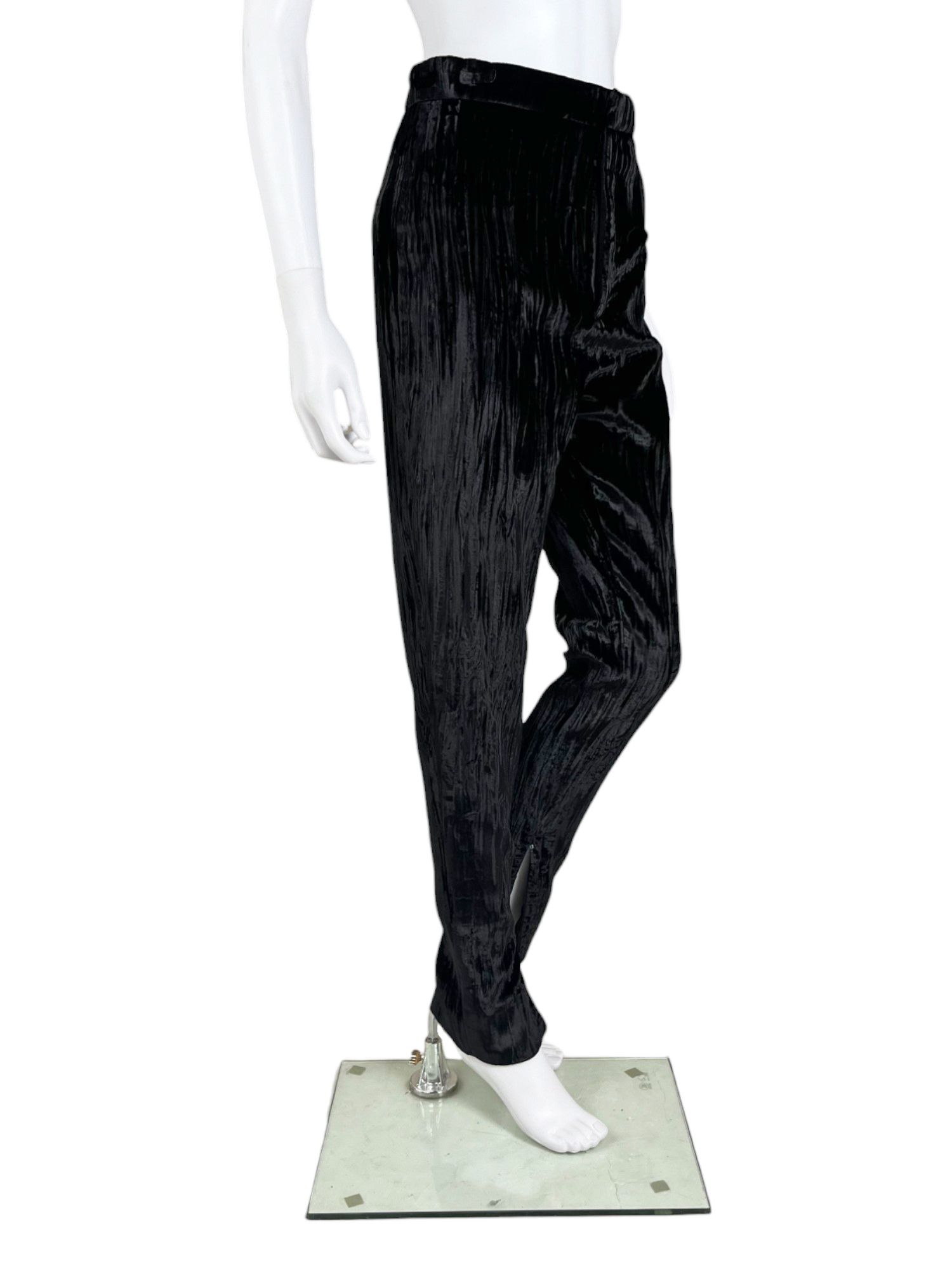 Saint Laurent Paris by Anthony Vaccarello F/W 2018 Black Velvet Pants Size 26" / US 2 / IT 38 - 3 Thumbnail