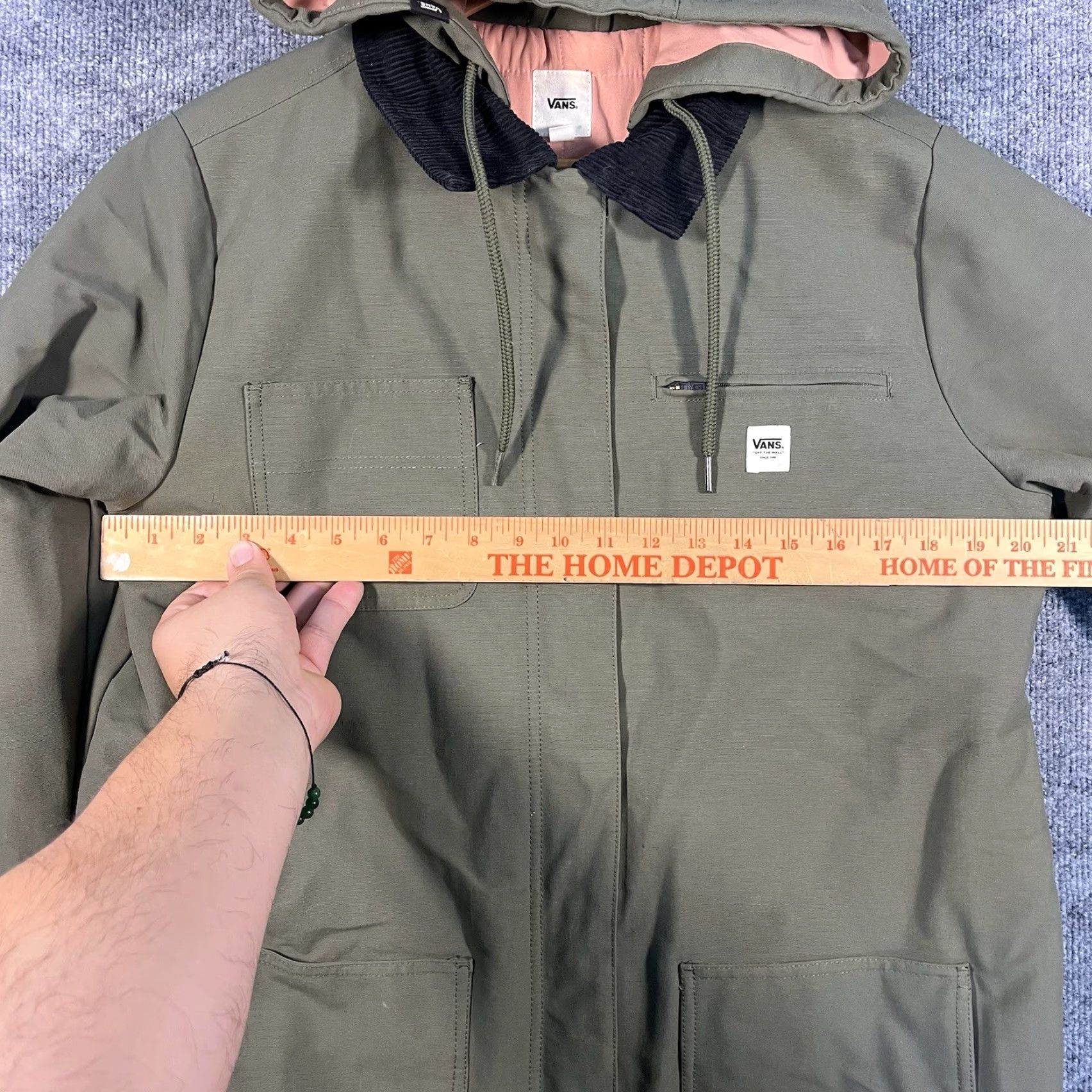 Vans VANS Women’s Drill Chore Long Coat Corduroy Collar Hooded Jacket M Green Jacket Women Military Oxford Long Hooded Corduroy Long Coat Size M / US 6-8 / IT 42-44 - 4 Thumbnail