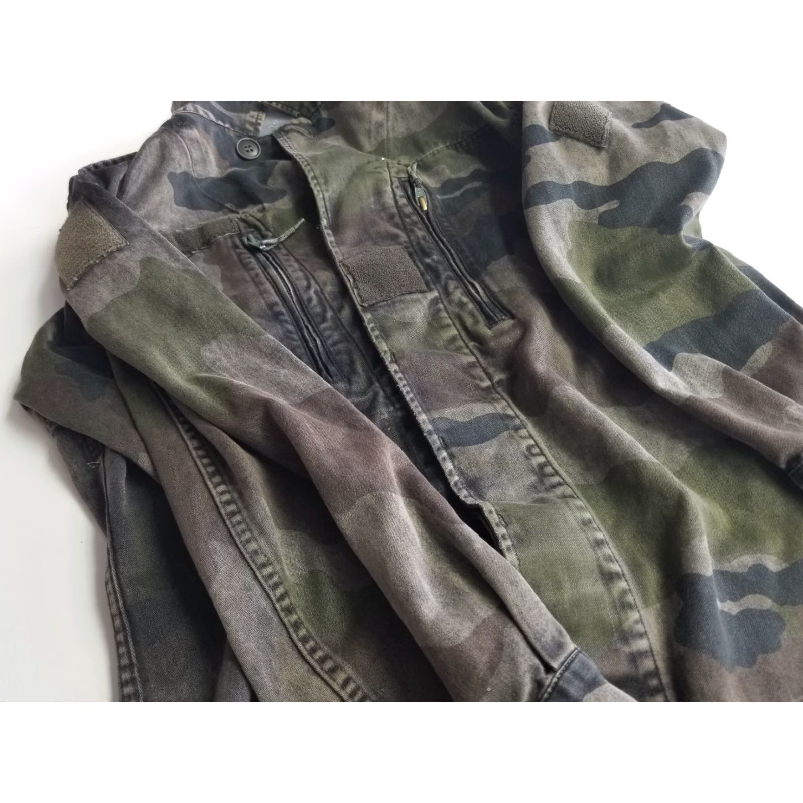 Vintage Lucky Brand Camo Jacket Women’s Small Canvas Green Long Sleeve Military Button Down Denim Jacket Size S / US 4 / IT 40 - 7 Thumbnail