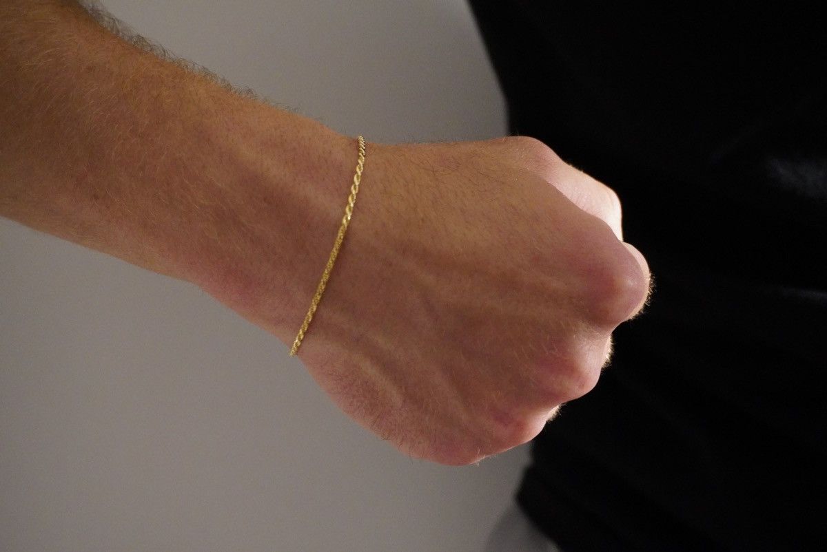 Jewelry Gold bracelet 14k gold vermeil Rope bracelet 2MM 8 inches Size ONE SIZE - 5 Thumbnail