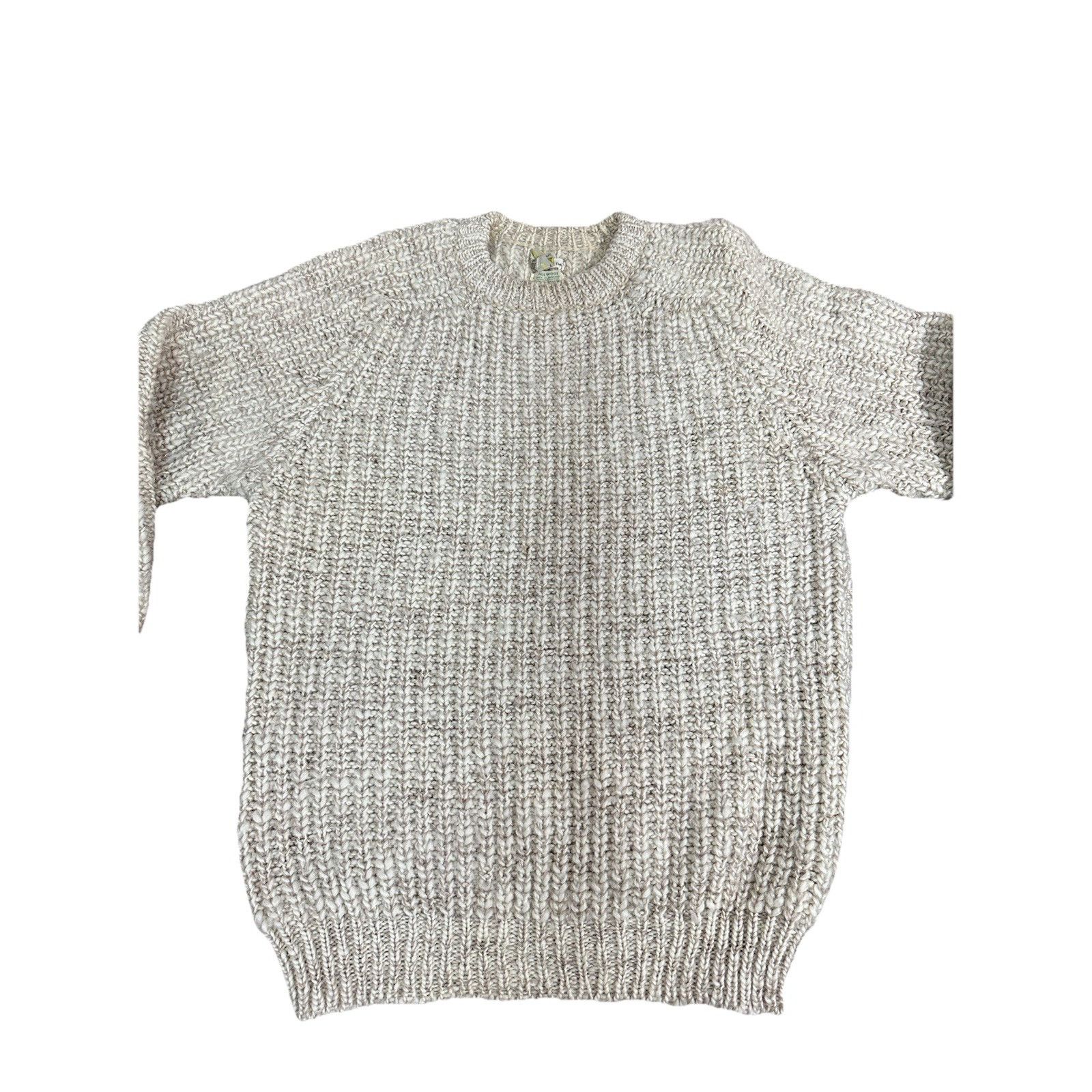 Vintage Vintage Made In England Wool Sweater Beige Grey Knit Size US L / EU 52-54 / 3 - 2 Thumbnail