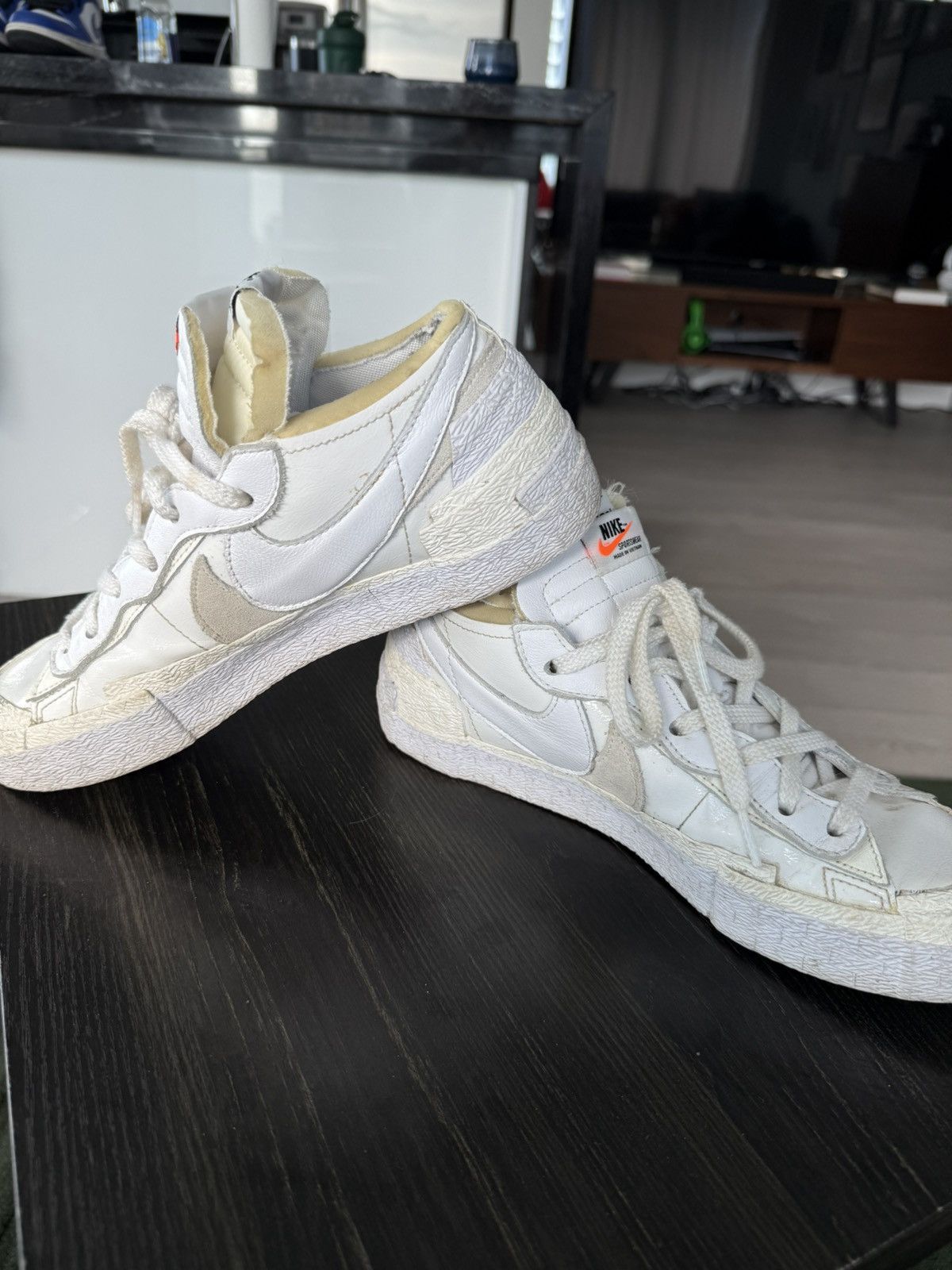 Nike × Sacai Nike sacai x Blazer Low 'White Patent' Size US 9 / EU 42 - 3 Thumbnail