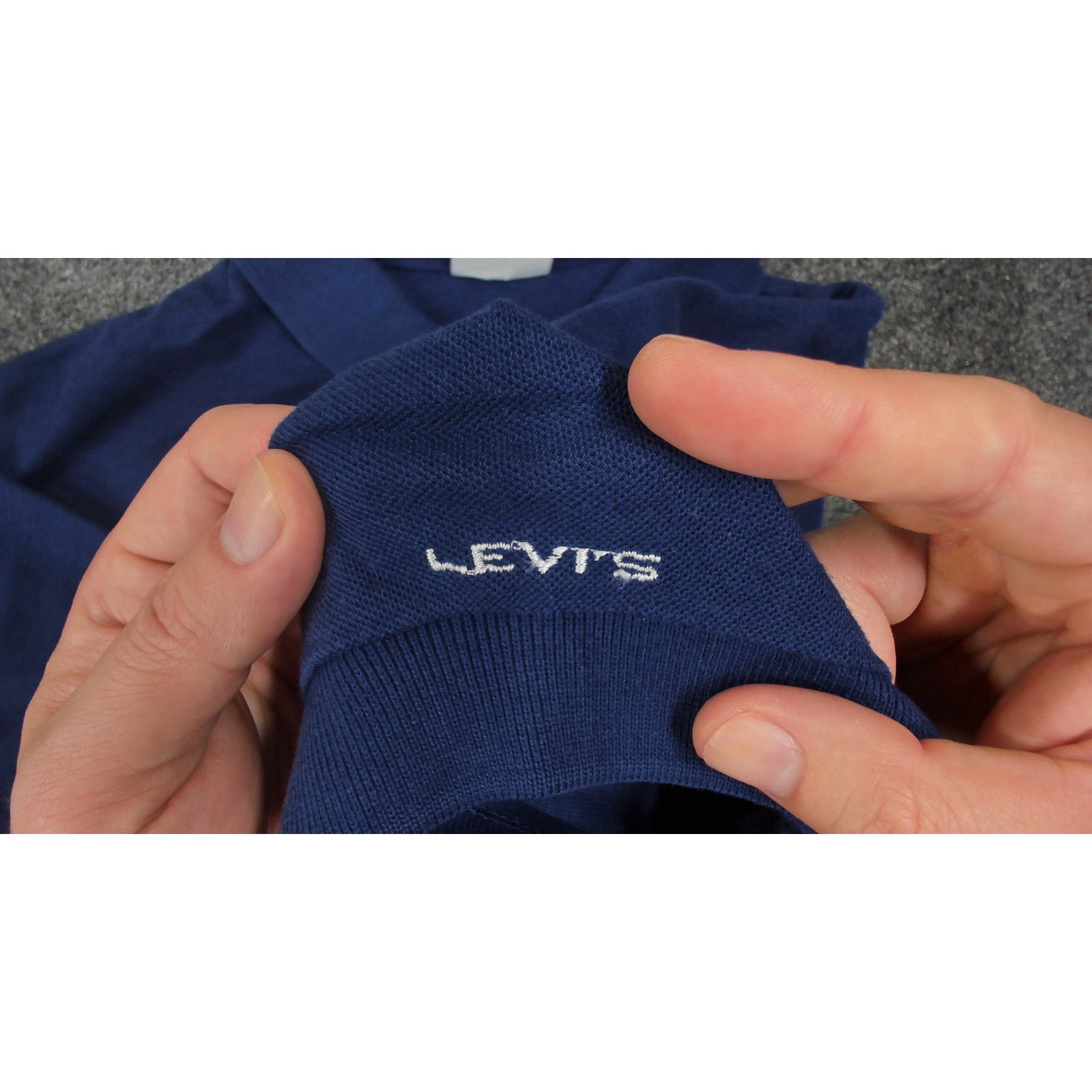 Levi's Levi's | Vintage 1990 Indigo Blue Pique Polo Shirt Size US L / EU 52-54 / 3 - 8 Thumbnail