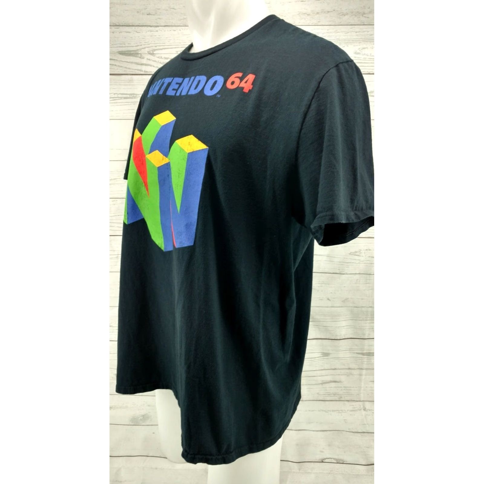 Nintendo NINTENDO 64 T-Shirt Black Distressed Cracked Logo XL Mens Short Sleeve Crew Neck 100% Cotton Vintage: No Size US XL / EU 56 / 4 - 5 Thumbnail