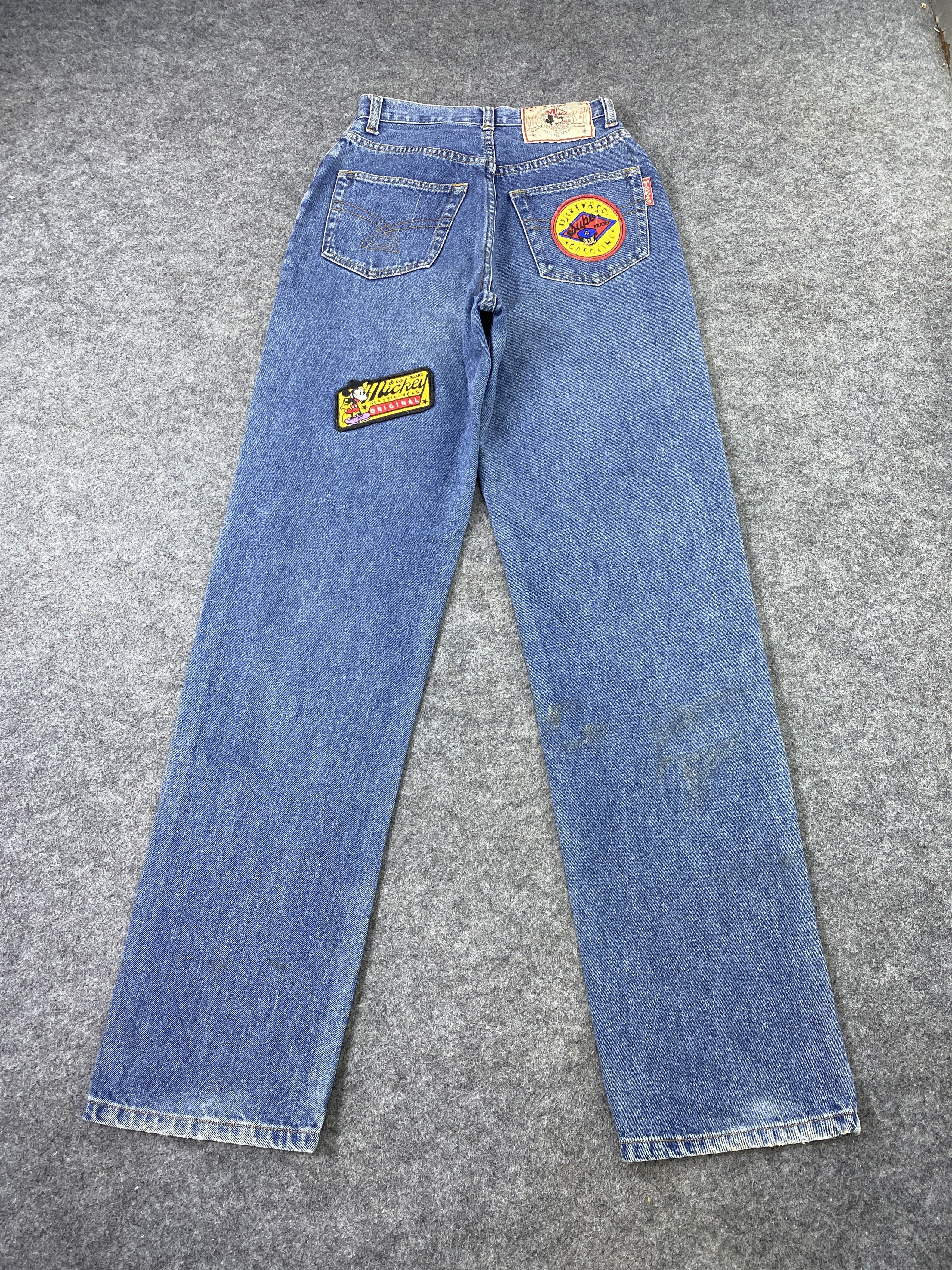 Disney Vintage Disney Mickey Mouse Blue Jeans - J1046 Size 24" / US 00 / IT 34 - 4 Thumbnail