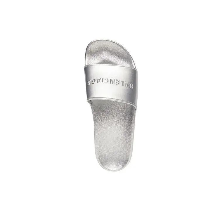 Balenciaga o1w1db11125 Pool Slide Sandals Metallic in Silver Size US 9 / EU 42 - 2 Thumbnail