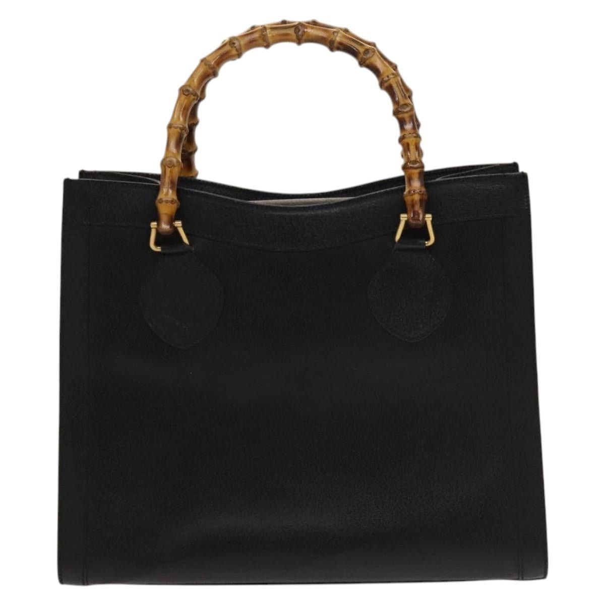 Gucci GUCCI Bamboo Hand Bag Leather Black Gold 002 1095 002 1095 Size ONE SIZE - 3 Thumbnail