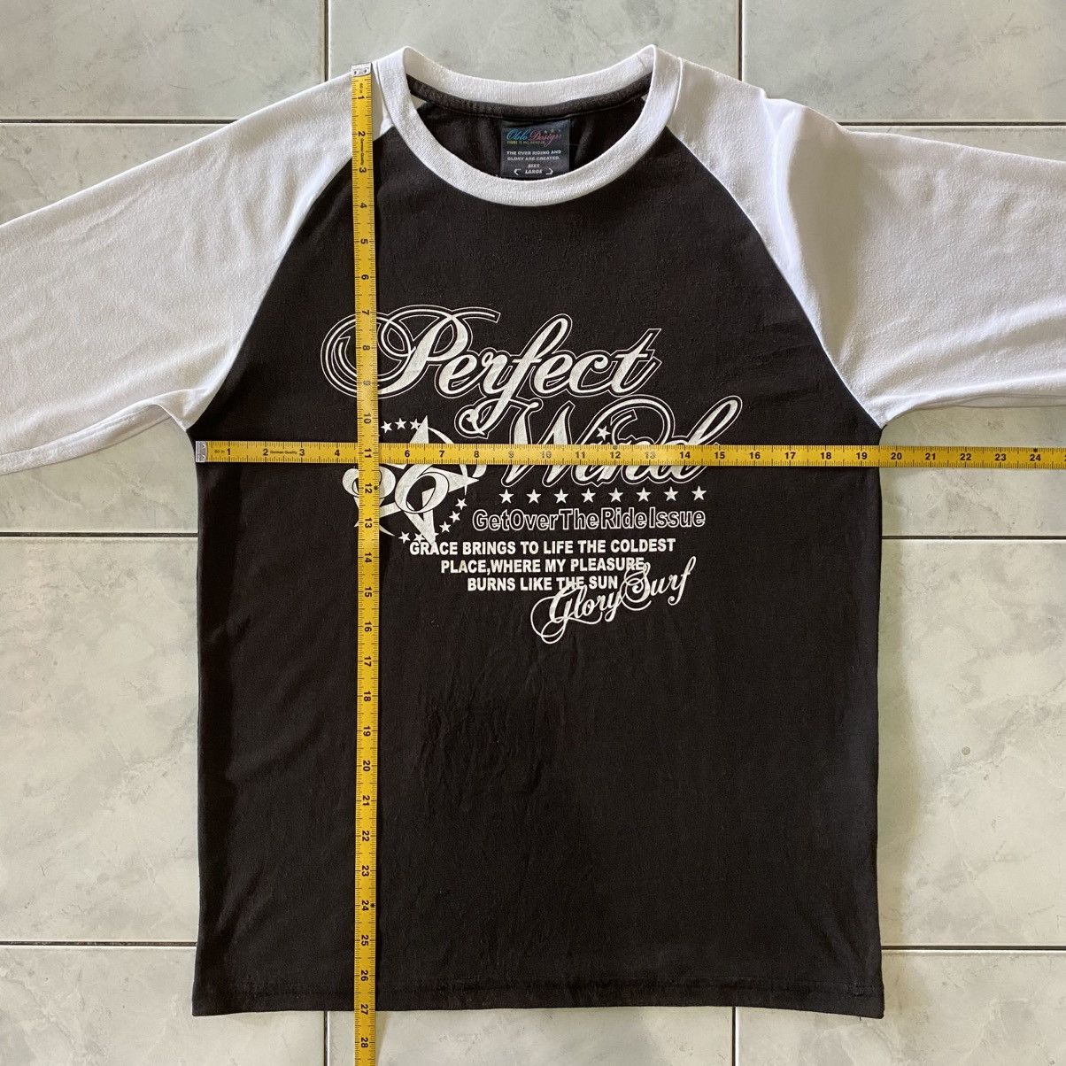 Japanese Brand Oblo Design Raglan Tshirt Vintage Style “Perfect Wind” Print Size US L / EU 52-54 / 3 - 18 Thumbnail