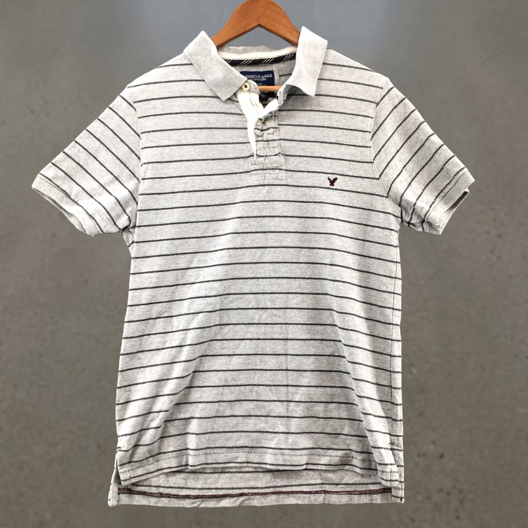 American Eagle Outfitters American Eagle Outfitters Polo Shirt Men L Gray Short Sleeve Striped Vintage Fit Shirt** Size US L / EU 52-54 / 3 - 1 Thumbnail