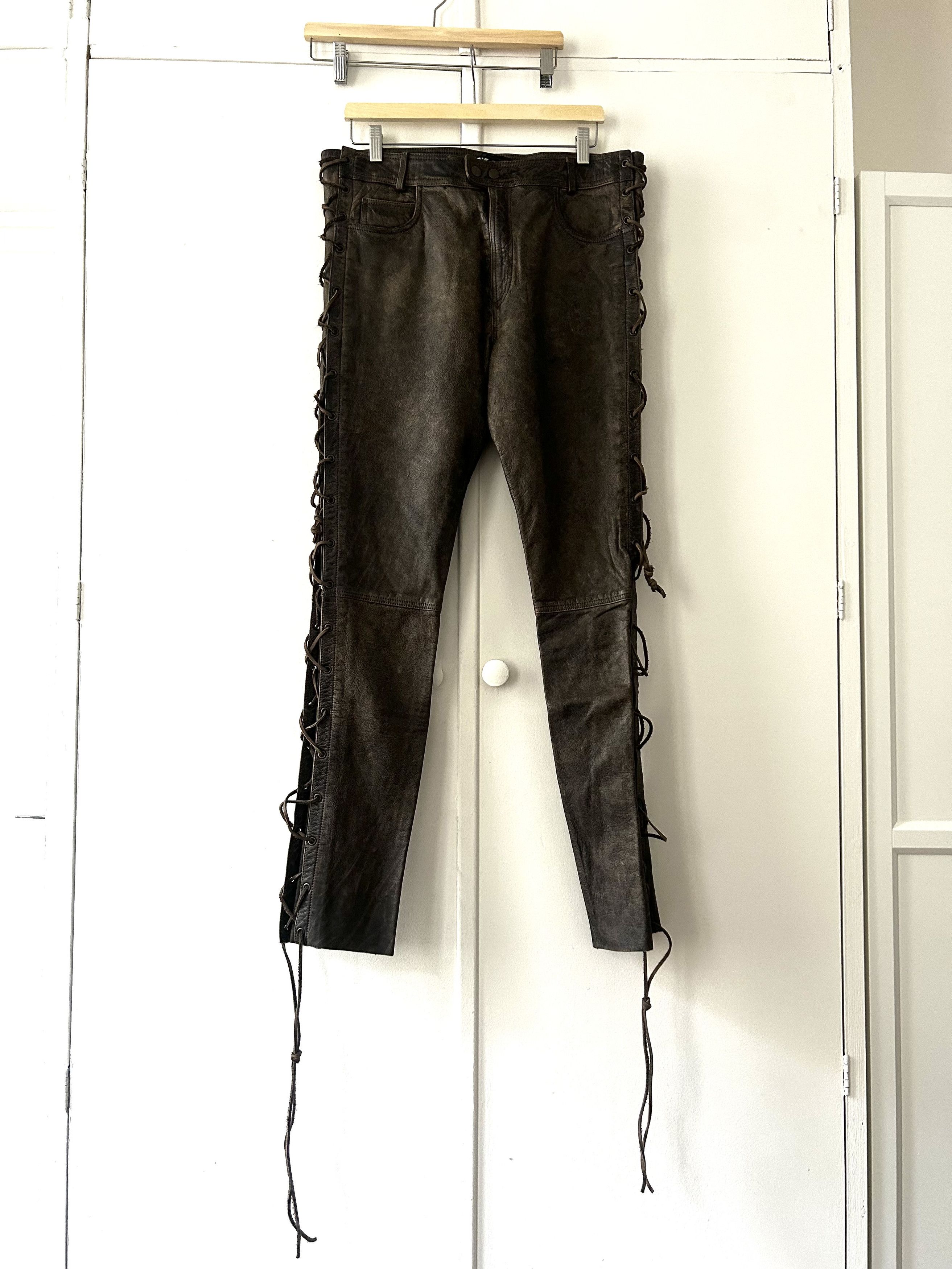 Faith Connexion Faith Connexion Leather laced pants Size US 34 / EU 50 - 1 Thumbnail