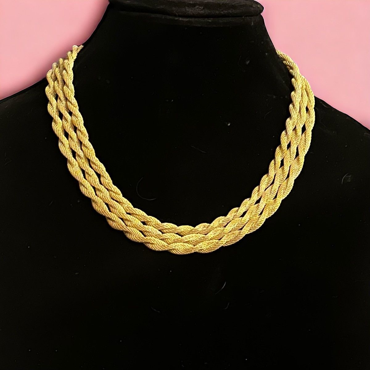 Vintage Vintage gold tone mesh rope chain necklace set Size ONE SIZE - 1 Thumbnail