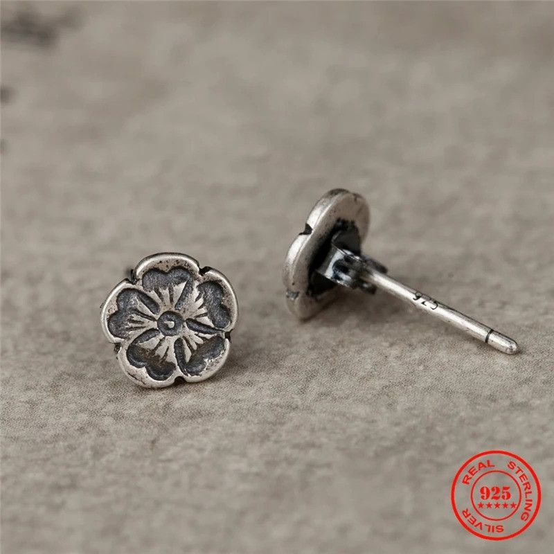 Jewelry Tiny Flower Stud Earrings 925 Sterling Silver Jewelry Gift Size ONE SIZE - 3 Thumbnail