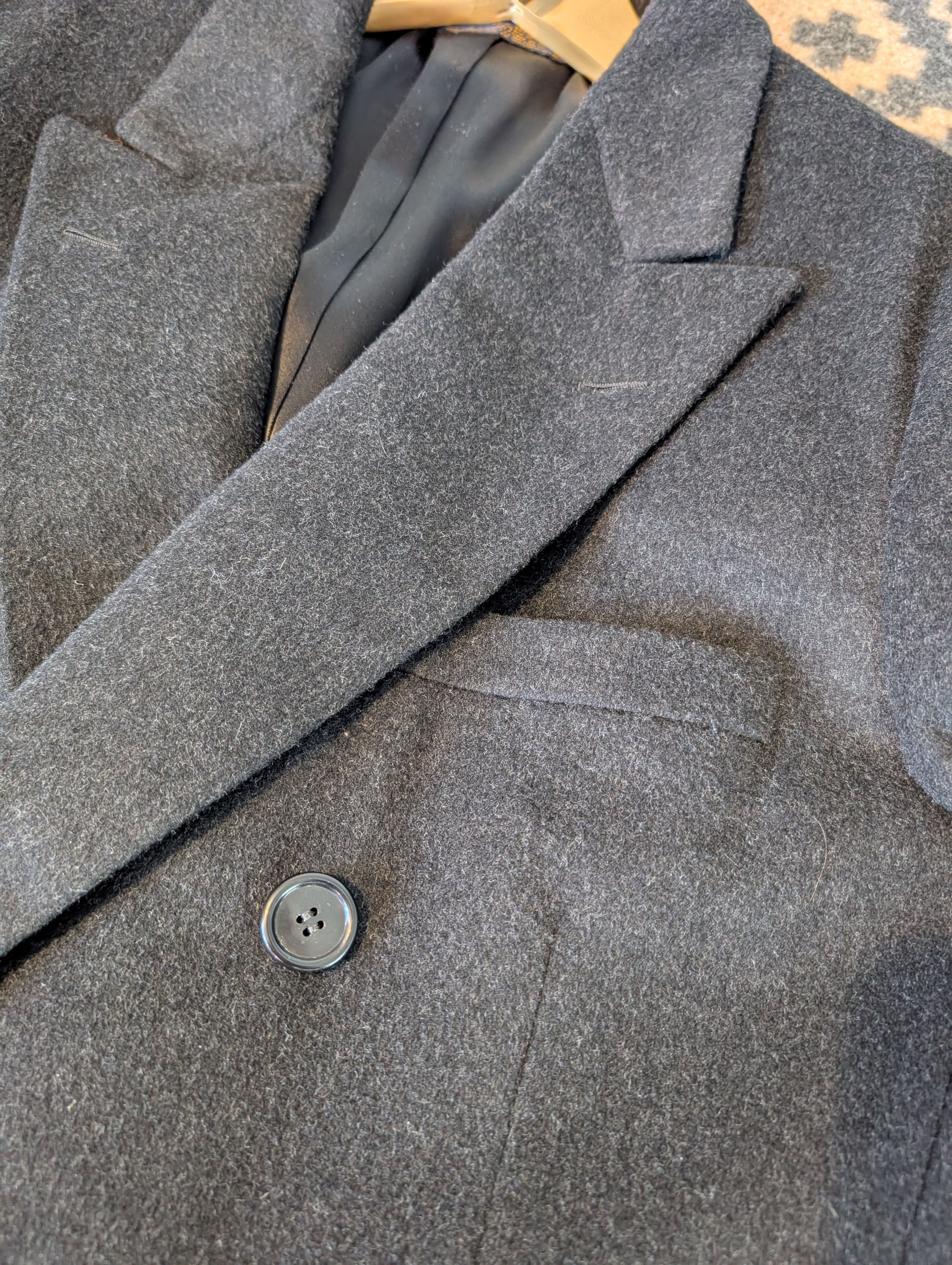 Brooks Brothers Makers 44R Charcoal Double Breasted Wool Overcoat Size US L / EU 52-54 / 3 - 8 Thumbnail