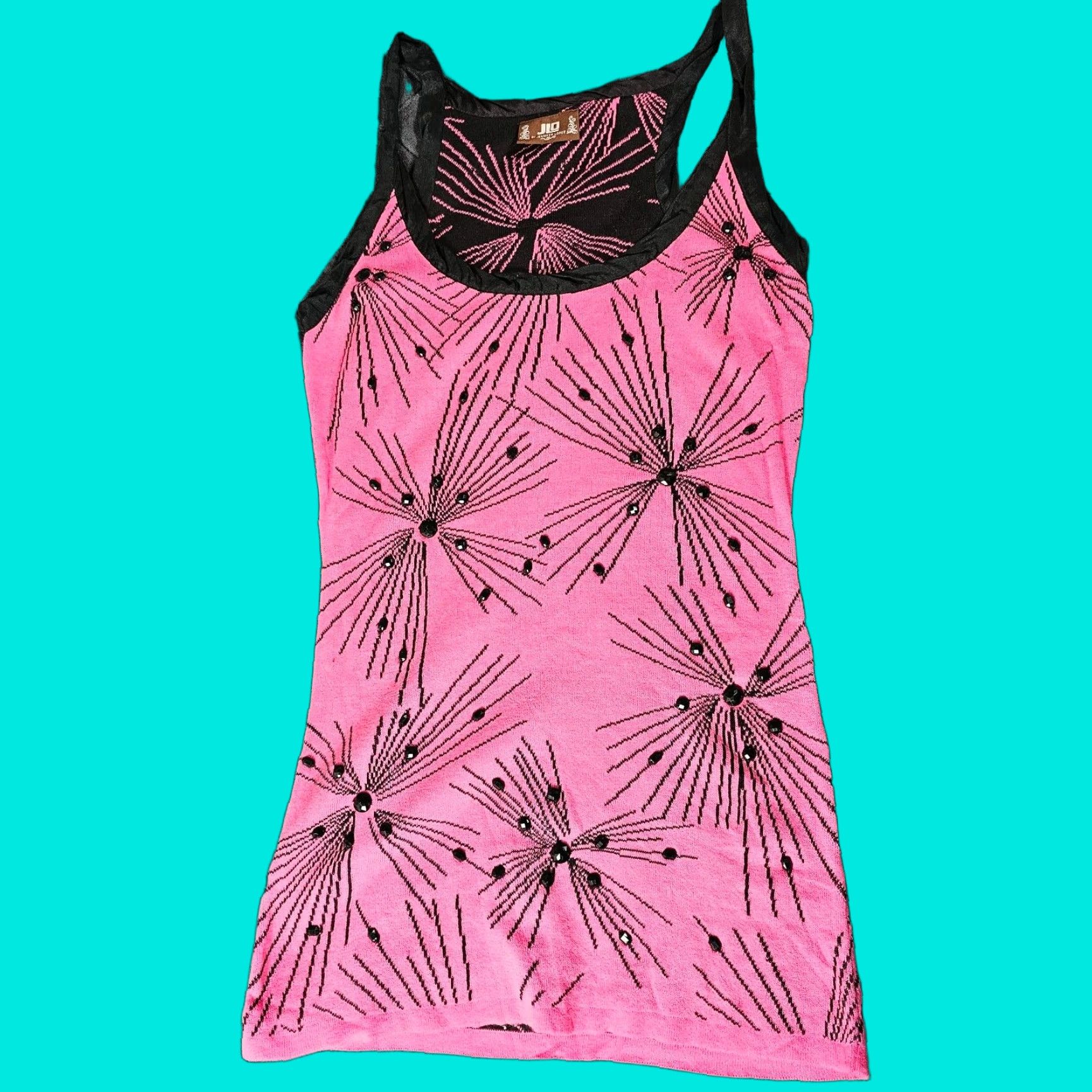 Pinko VINTAGE JLO Women Pink Sleeveless Tank Top Small Beaded Scoop Neck Spring Size S / US 4 / IT 40 - 1 Thumbnail