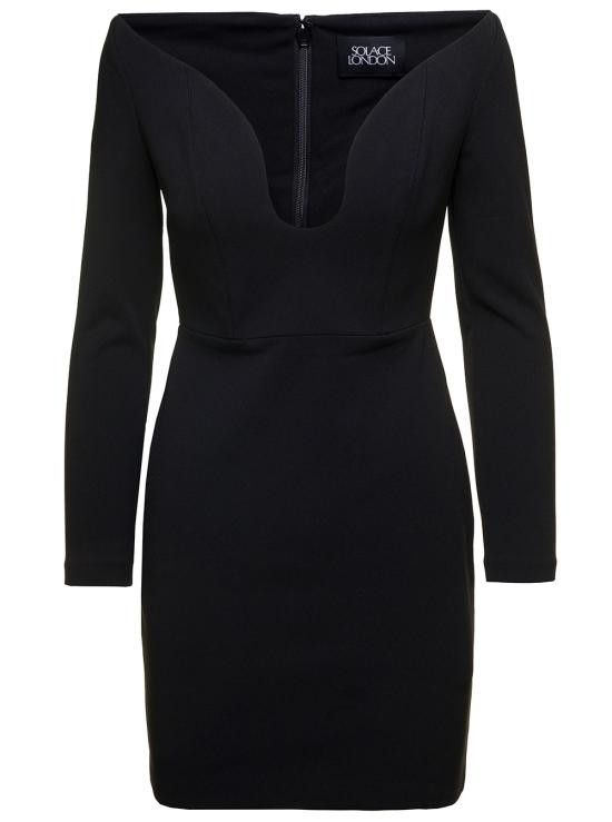 Solace London SOLACE LONDON Women Dresses OS36020BLACK Black Size XS / US 0-2 / IT 36-38 - 1 Thumbnail