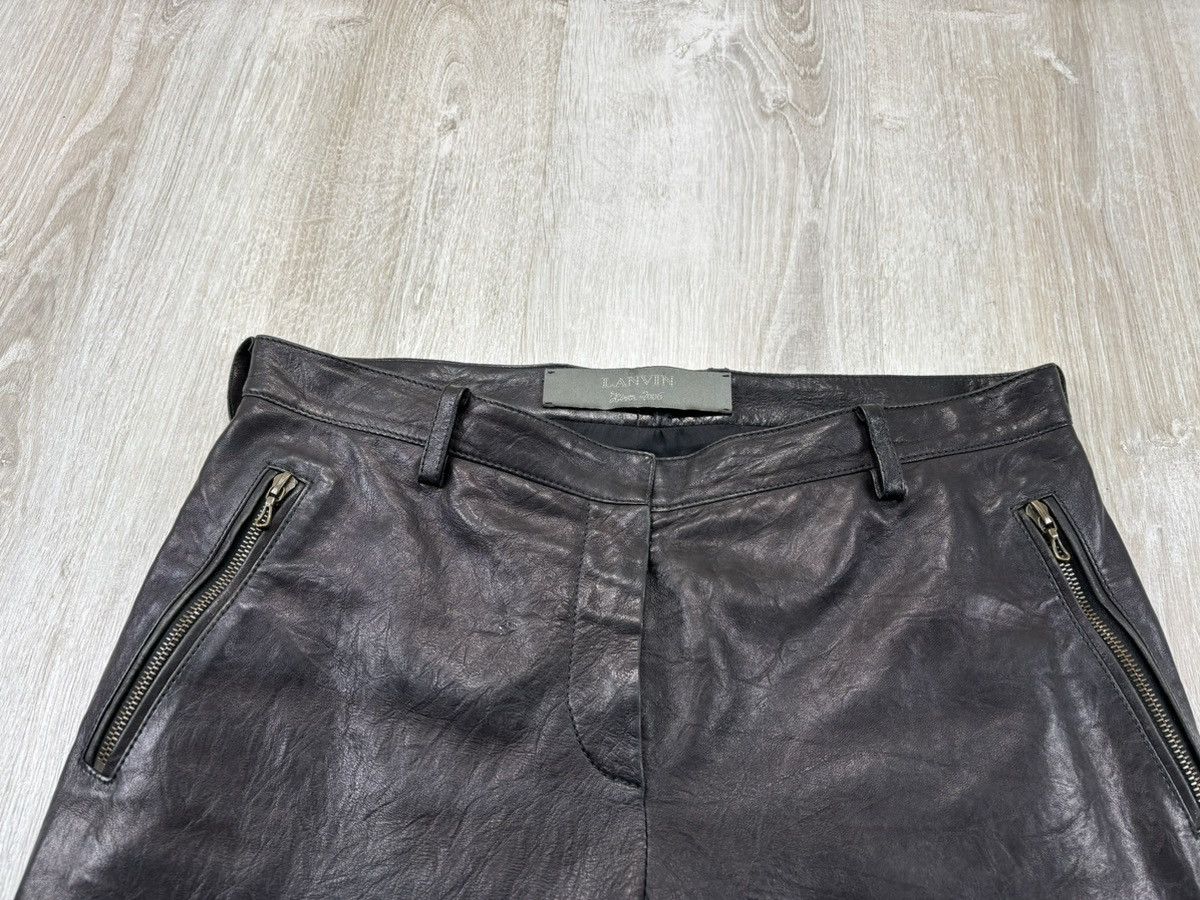 Designer × Lanvin Womens vintage leather Motorcycle Biker pants Lanvin Size 40 Size 27" / US 4 / IT 40 - 5 Thumbnail