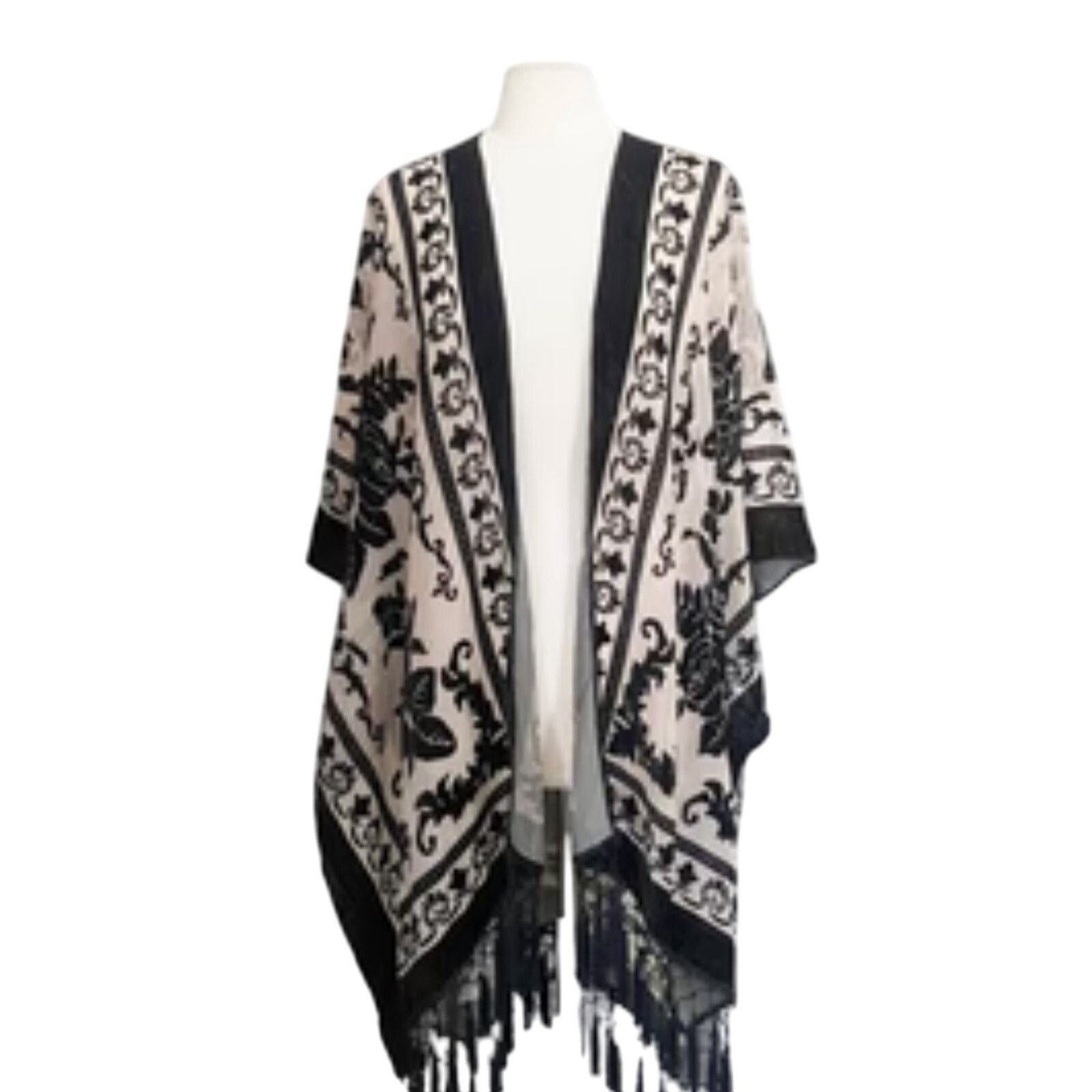 Free People Free People Nightbird Kimono in Black Combo One Size Size ONE SIZE - 8 Thumbnail