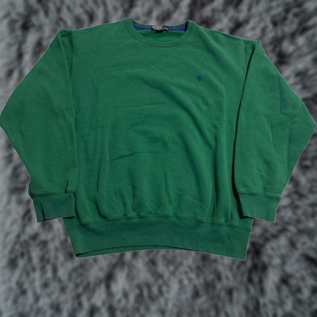 Polo Ralph Lauren VINTAGE Polo Ralph Lauren Crewneck Sweatshirt Size L Forest Green Pony Mens Pullover Knit Crew Neck Long Sleeve Embroidered Logo All Seasons Retro 90s Size US L / EU 52-54 / 3 - 1 Thumbnail