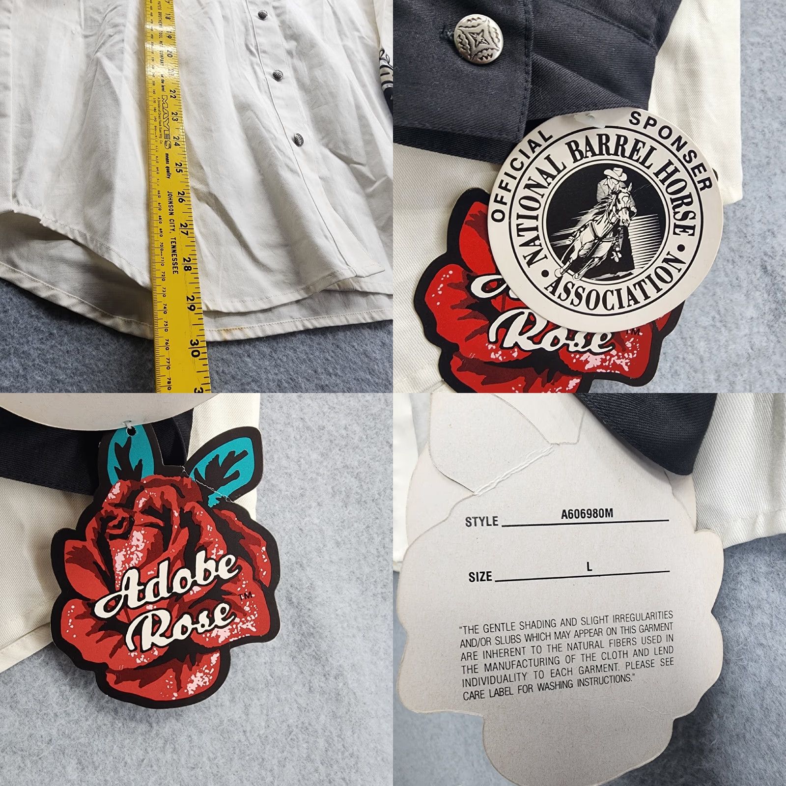 Vintage VINTAGE Adobe Rose Womens Western Cowgirl Button Front Shirt Sz Large New With Tags Size L / US 10 / IT 46 - 8 Thumbnail