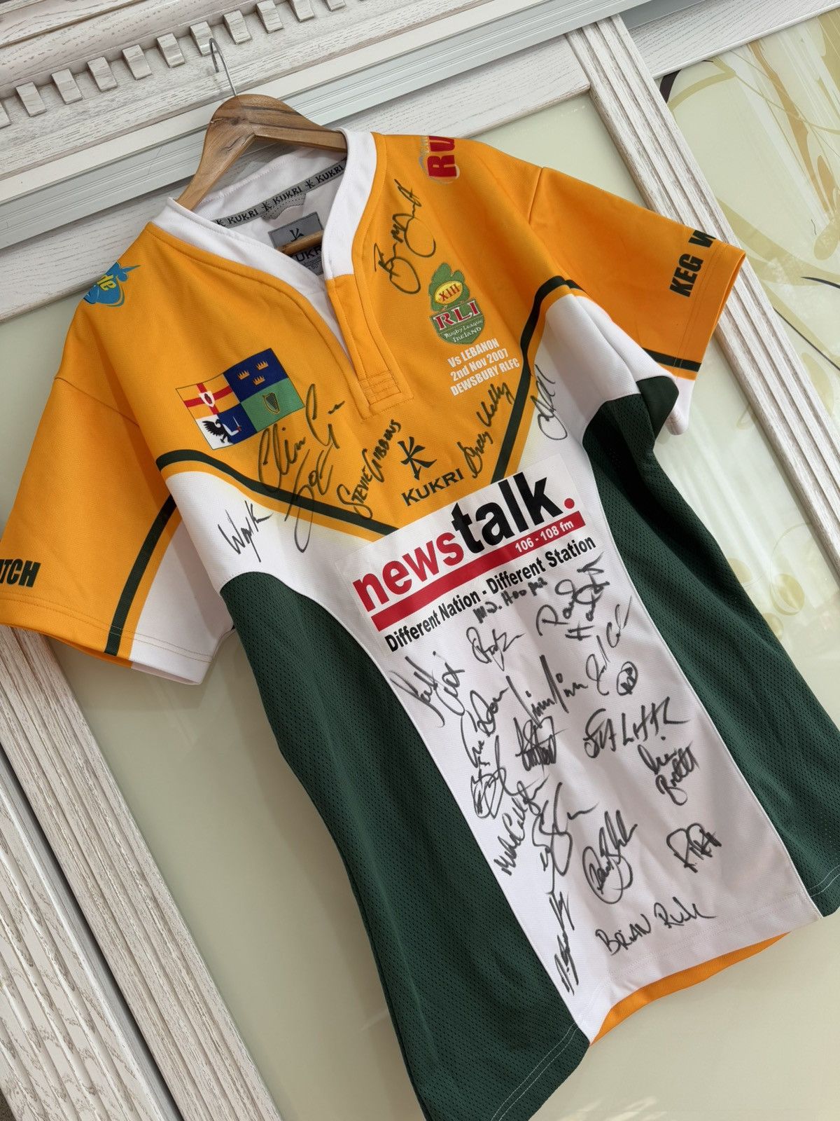 Other Rare Ireland vs Lebanon 2007 Signed Rugby Jersey Vintage Kit Size US XXL / EU 58 / 5 - 6 Thumbnail