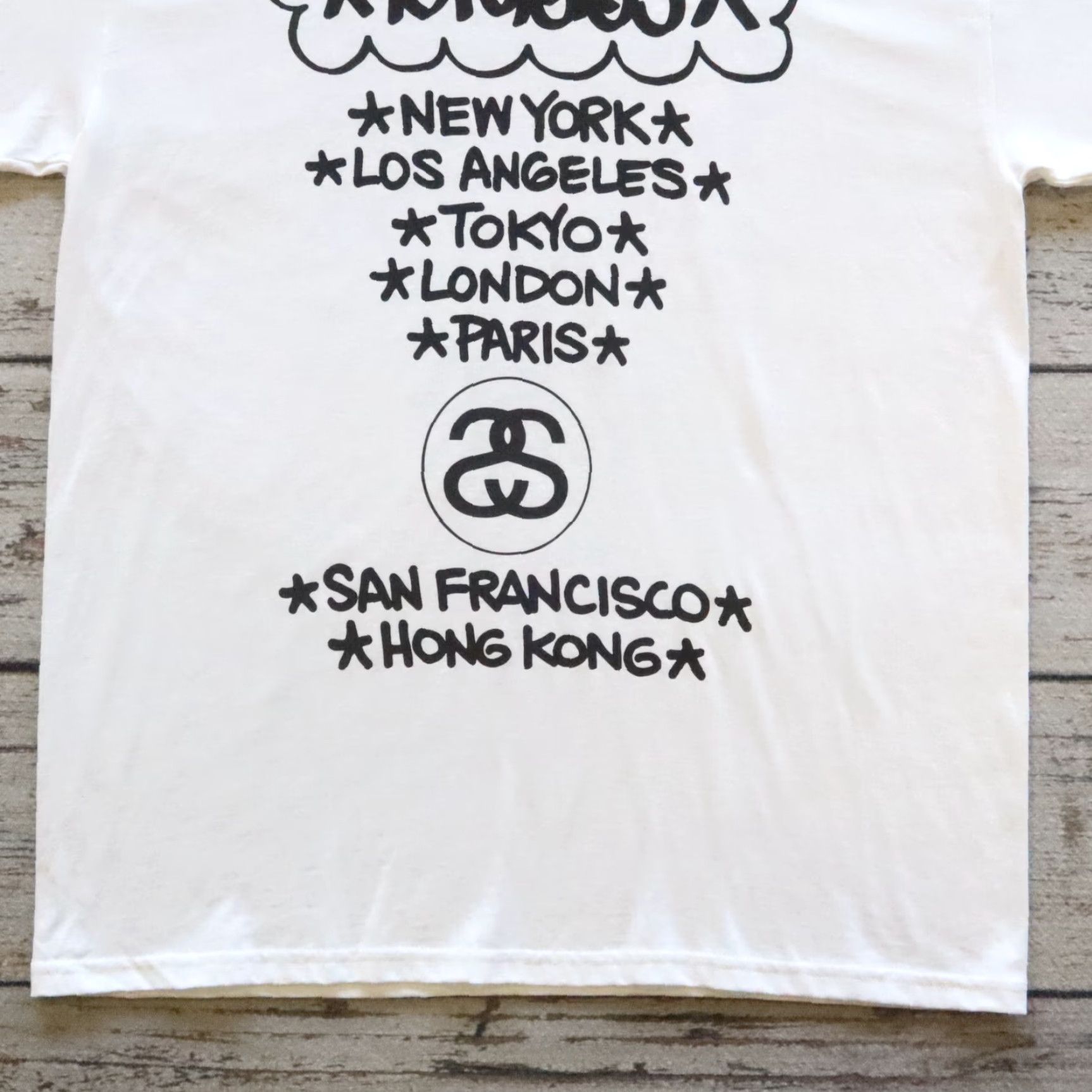 Vintage VINTAGE Stussy Tee Shirt L White Chapter Stores Haze 90s Mens T-Shirt Size US L / EU 52-54 / 3 - 3 Thumbnail