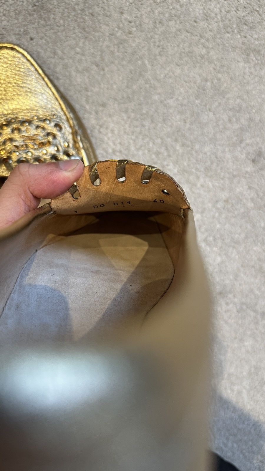Prada Gold Leather Prada Loafers Size US 10 / IT 40 - 10 Thumbnail