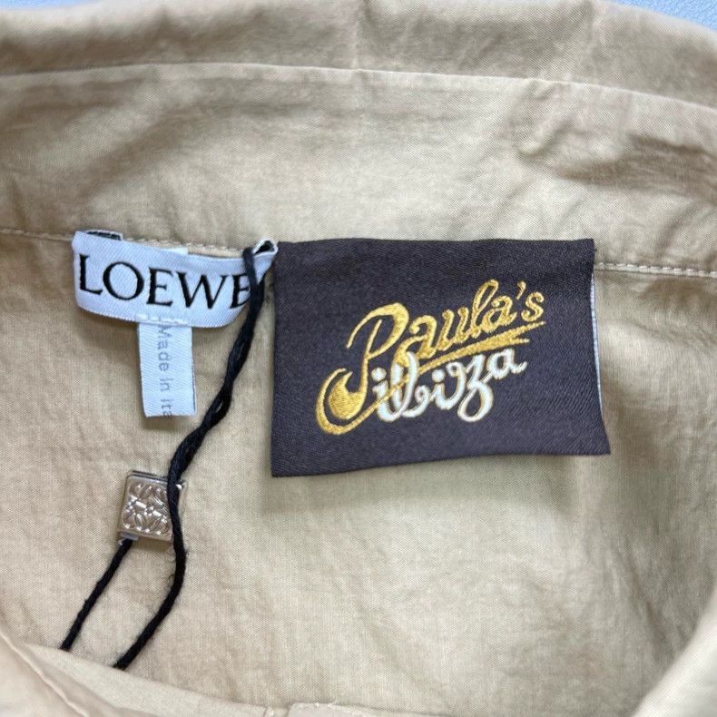 Loewe LOEWE Kaki leather logo shirt Size S / US 4 / IT 40 - 5 Thumbnail