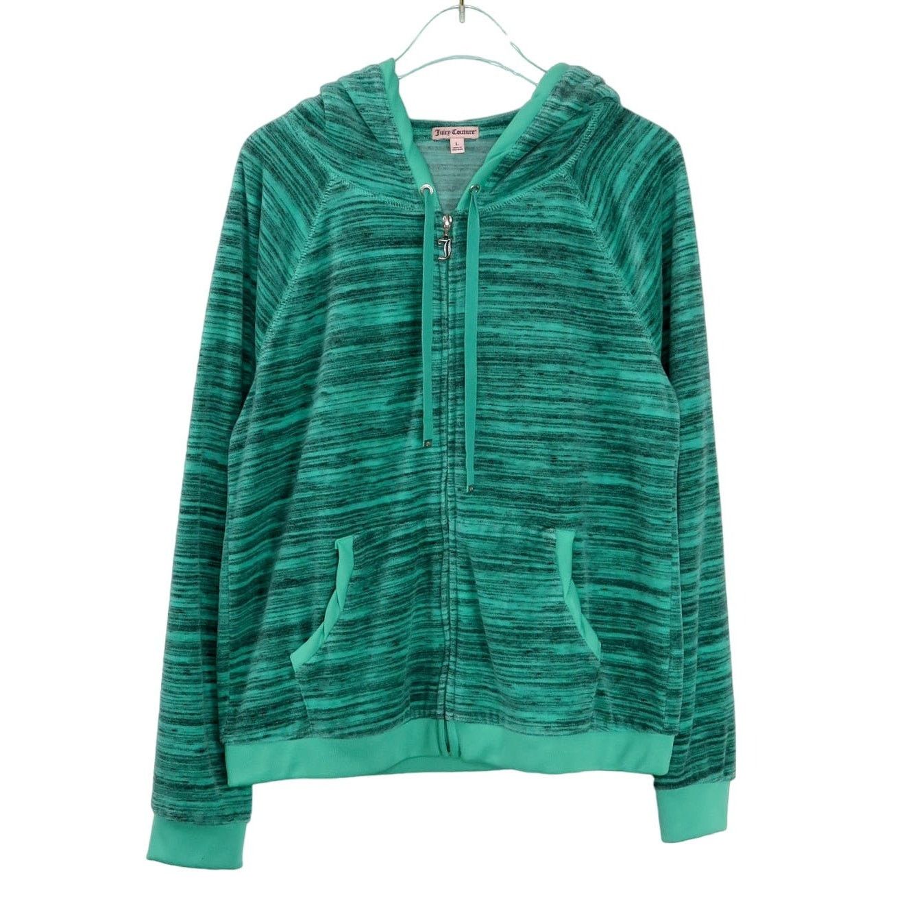 Juicy Couture × Vintage Y2K Juicy Couture Velour Blue Zipper Hoodie Bling Large Size L / US 10 / IT 46 - 3 Thumbnail
