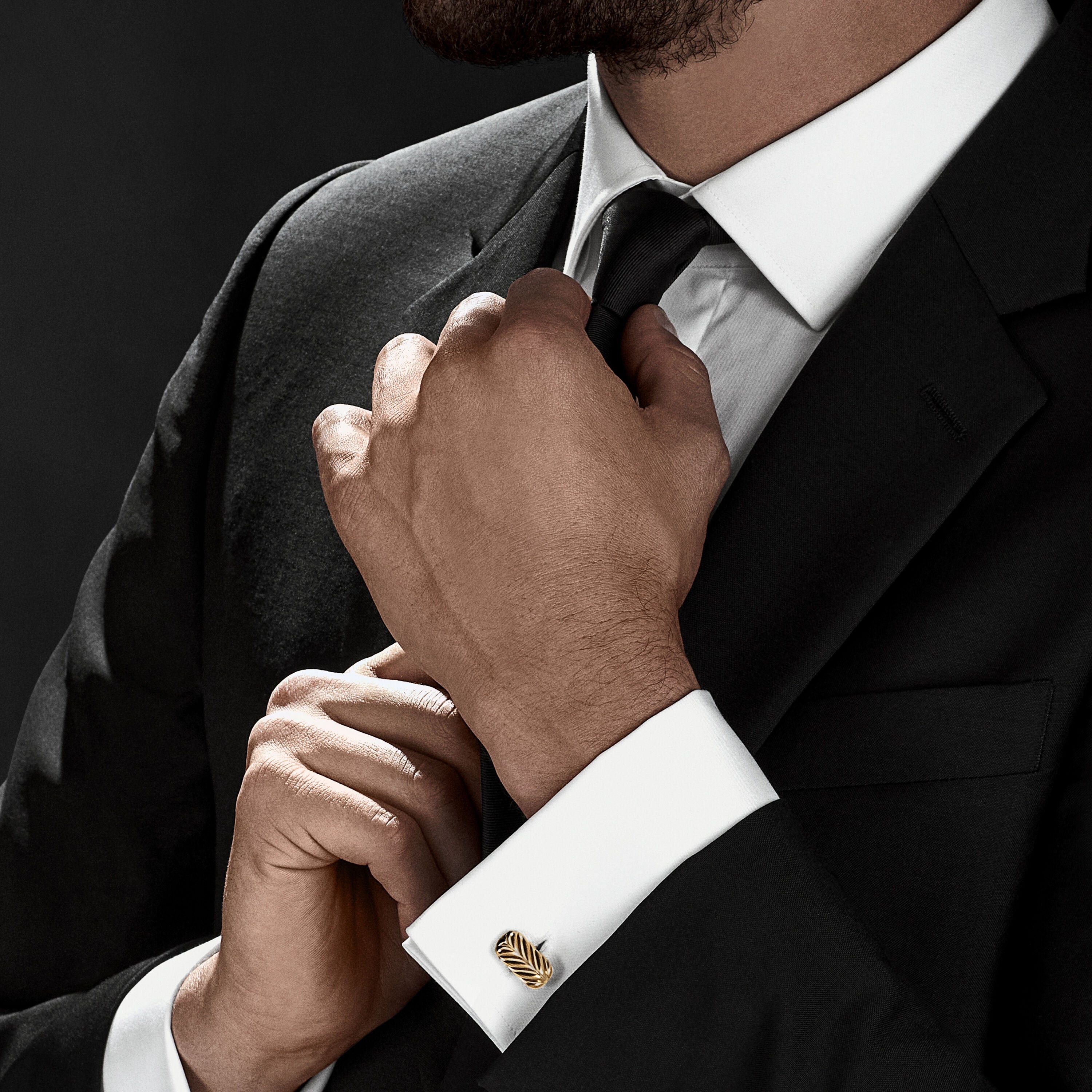 David Yurman o1s1wg111025 C0F517 Size:6 / Chevron Cufflinks in Golden Size ONE SIZE - 2 Thumbnail