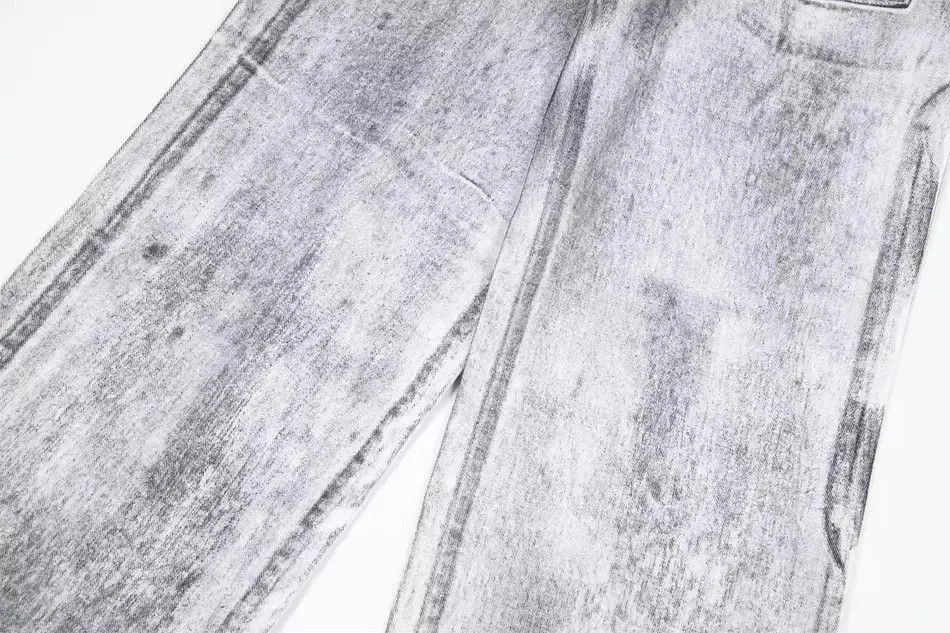 Japanese Brand Streetwear tie-dye washed dirty white baggy jeans y2k Size US 32 / EU 48 - 4 Thumbnail