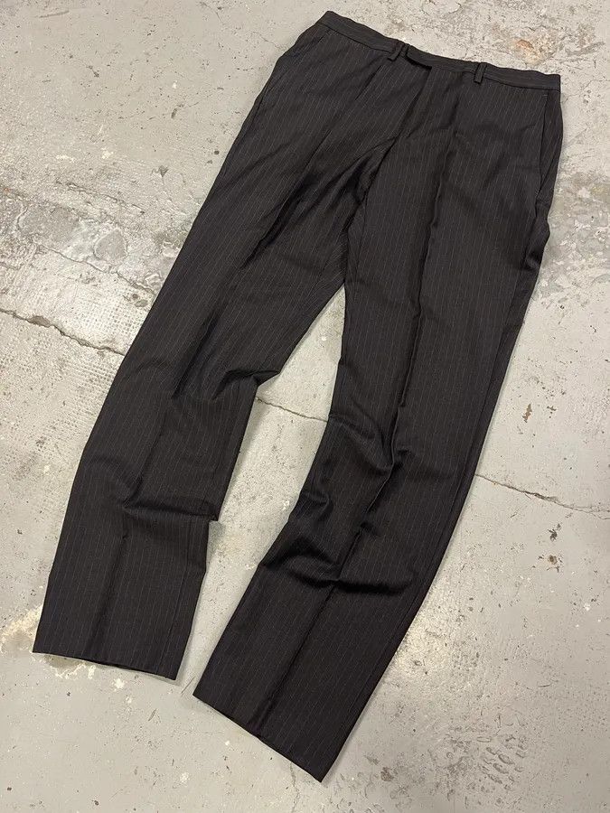Gucci 2000s Gucci Dark Grey Wool Striped Tailored Pants Size US 32 / EU 48 - 5 Thumbnail