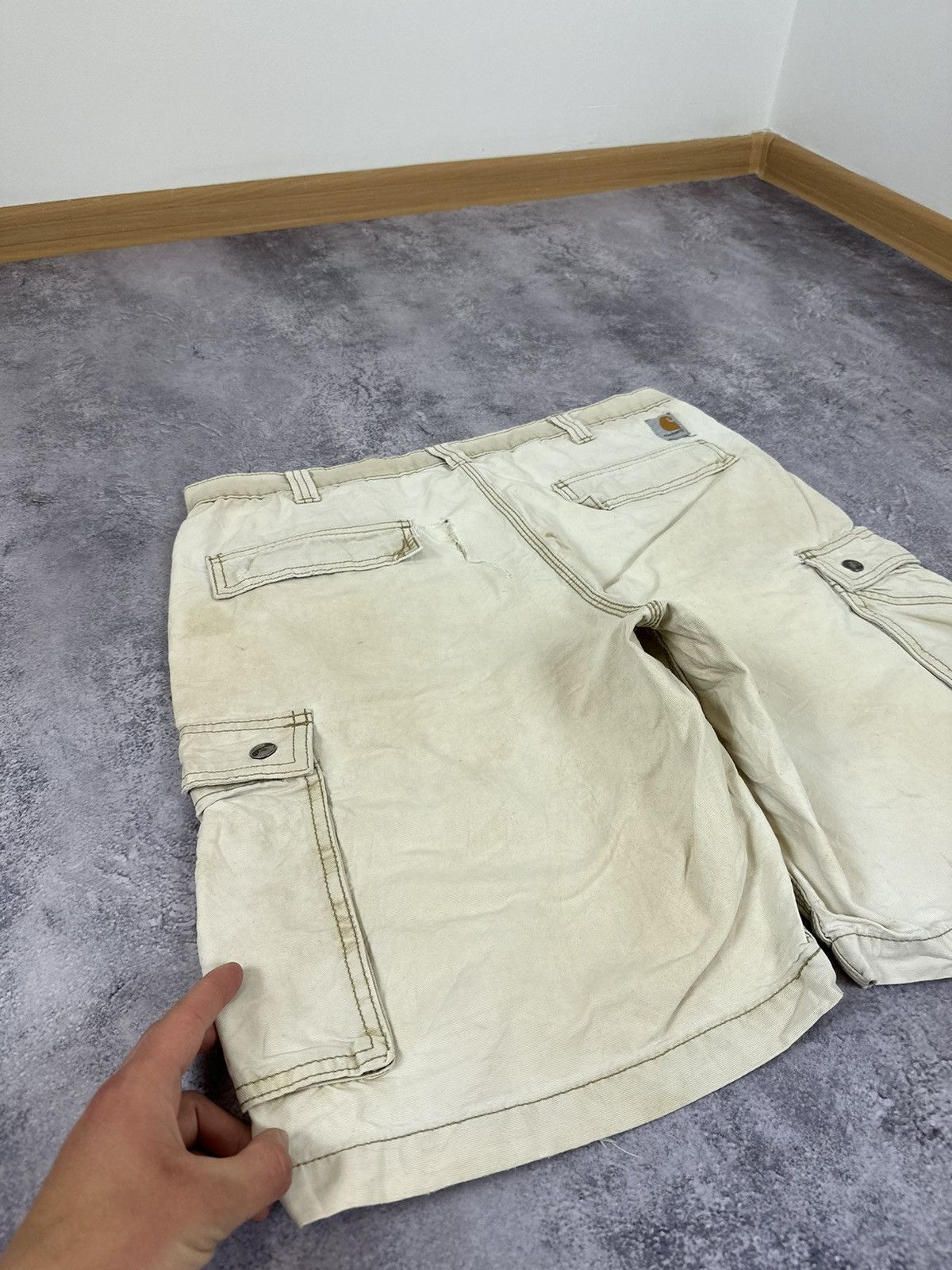 Carhartt Vintage Carhartt Distressed Cargo Baggy USA Opium Shorts Size US 36 / EU 52 - 3 Thumbnail