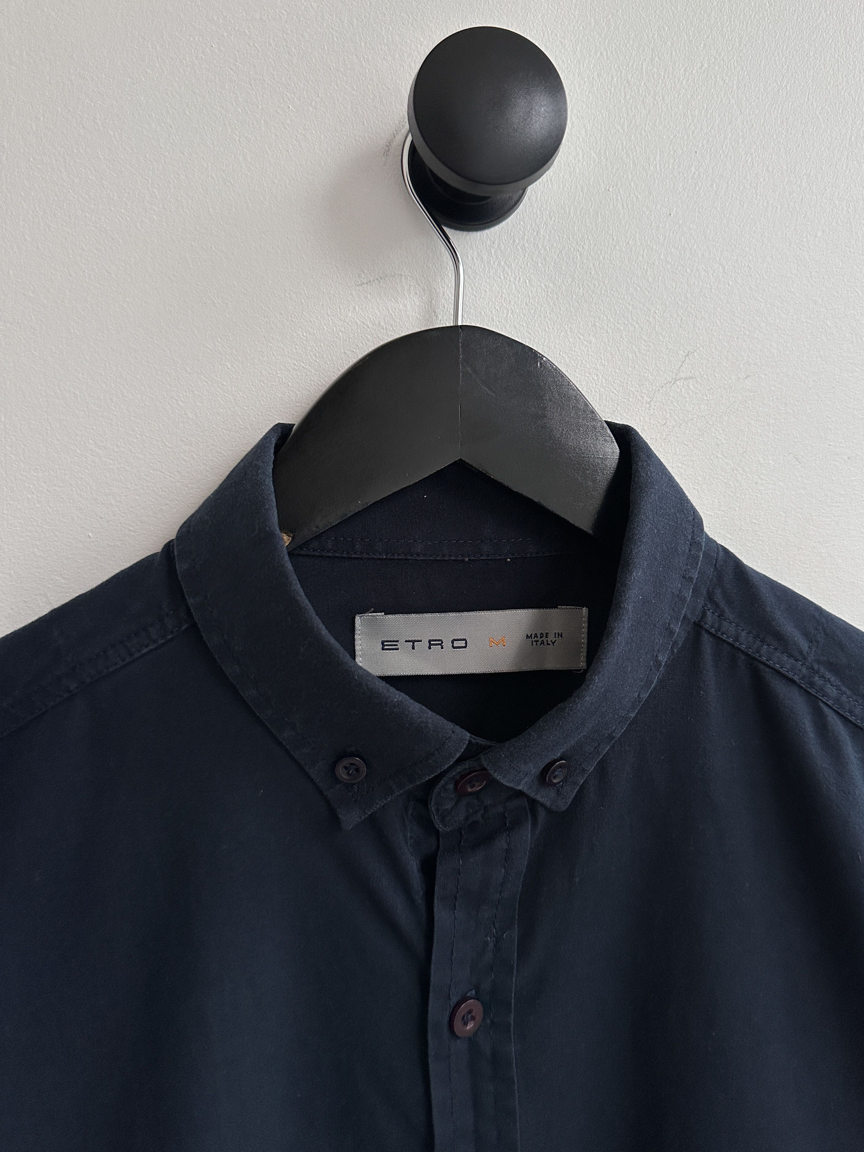 Etro Etro Navy Button Up Shirt Size M / US 6-8 / IT 42-44 - 3 Thumbnail